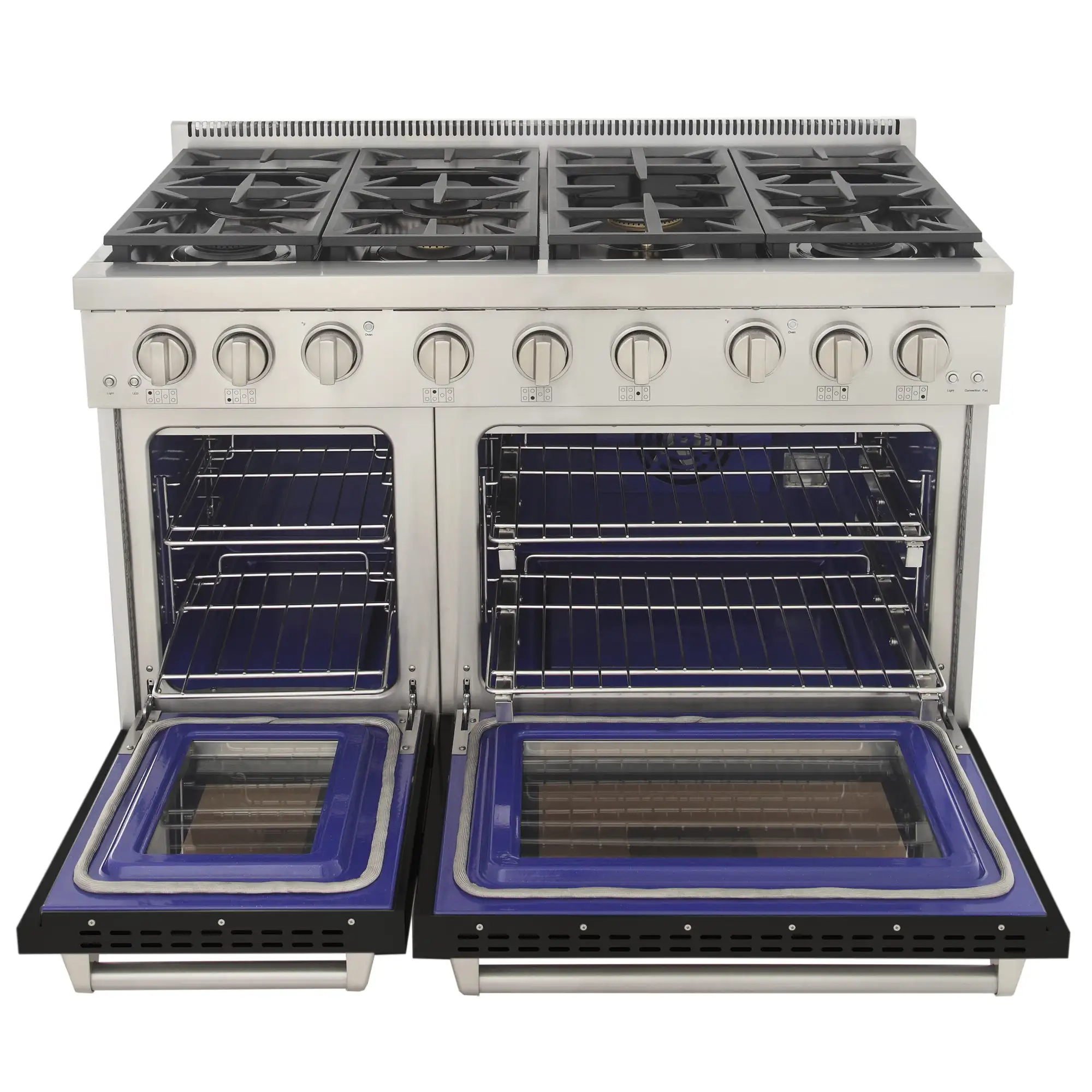 Kucht Professional 48-Inch 6.7 cu. ft. Propane Gas Range in Black with Silver Accents (KFX480/LP-BK) - Image 7