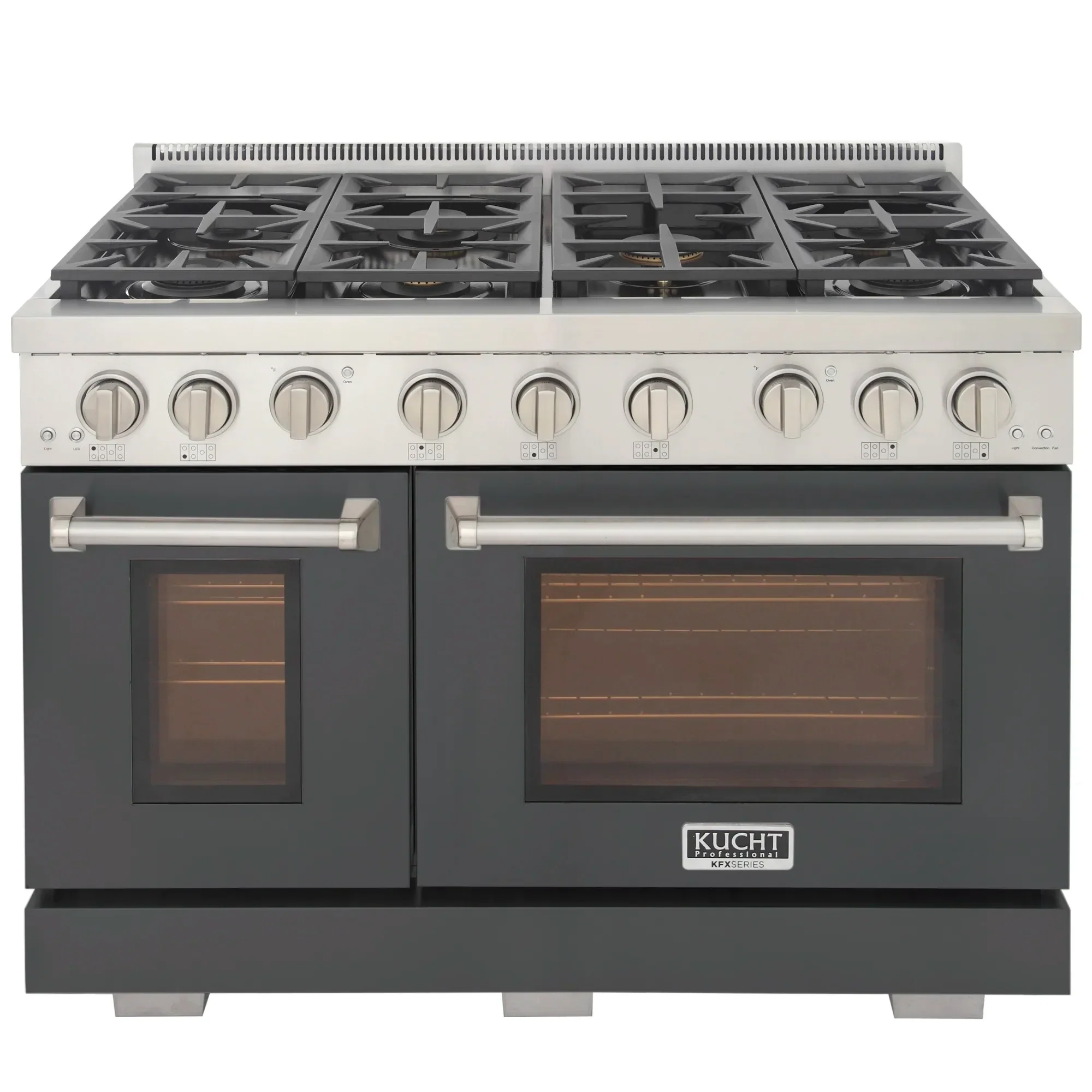 Kucht Professional 48-Inch 6.7 cu. ft. Propane Gas Range in Cement Gray with True Simmer Burners (KFX4800X/LP-GY) - Image 3
