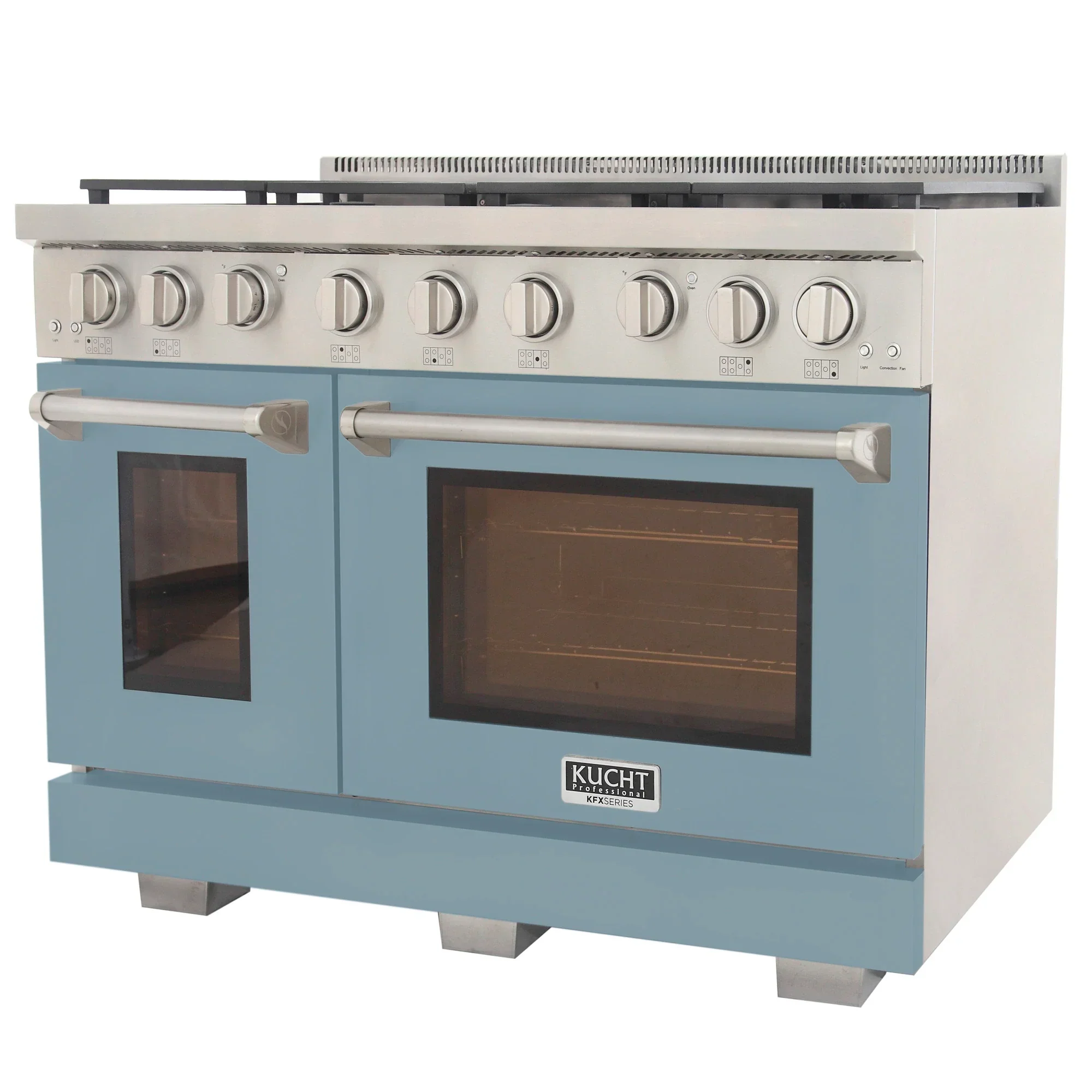 Kucht Professional 48-Inch 6.7 cu. ft. Propane Gas Range in Light Blue with Silver Accents (KFX480/LP-LB) - Image 4