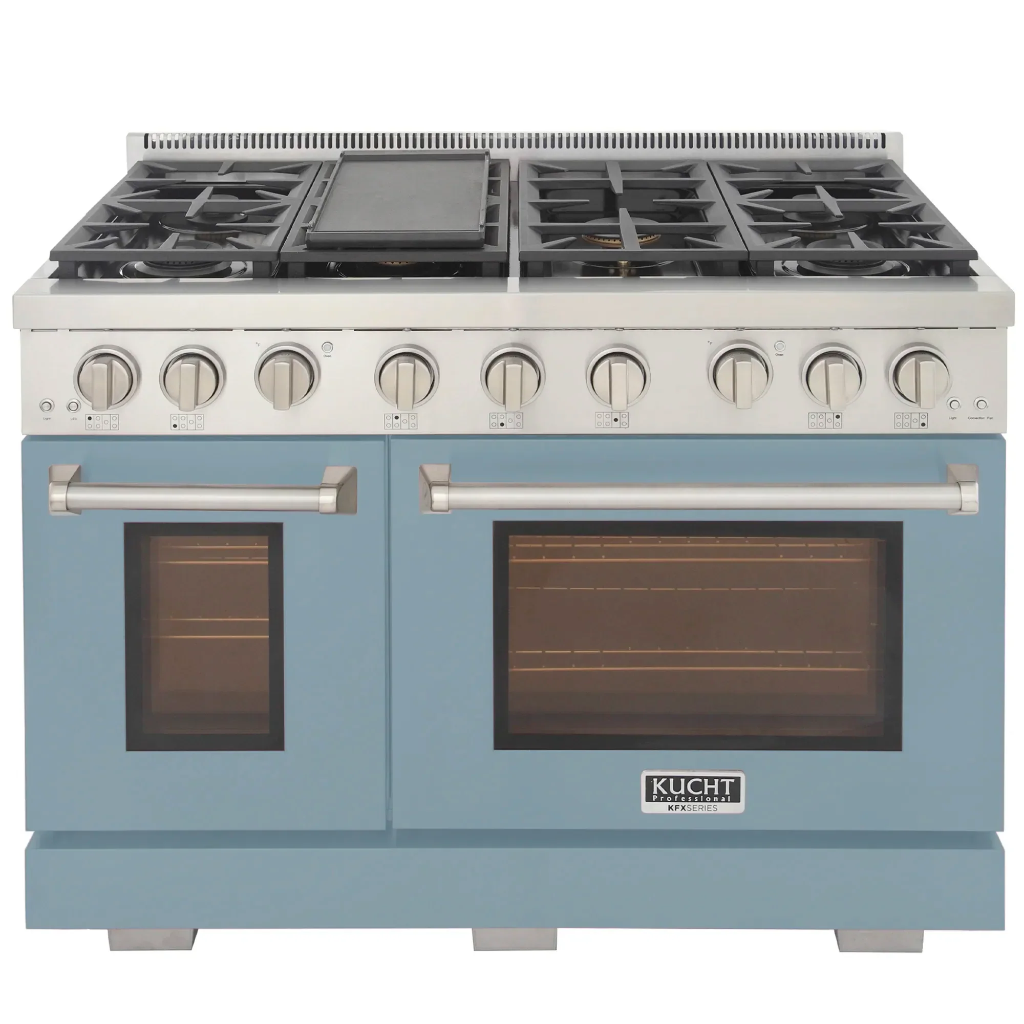 Kucht Professional 48-Inch 6.7 cu. ft. Propane Gas Range in Light Blue with True Simmer Burners (KFX4800X/LP-LB) - Image 2