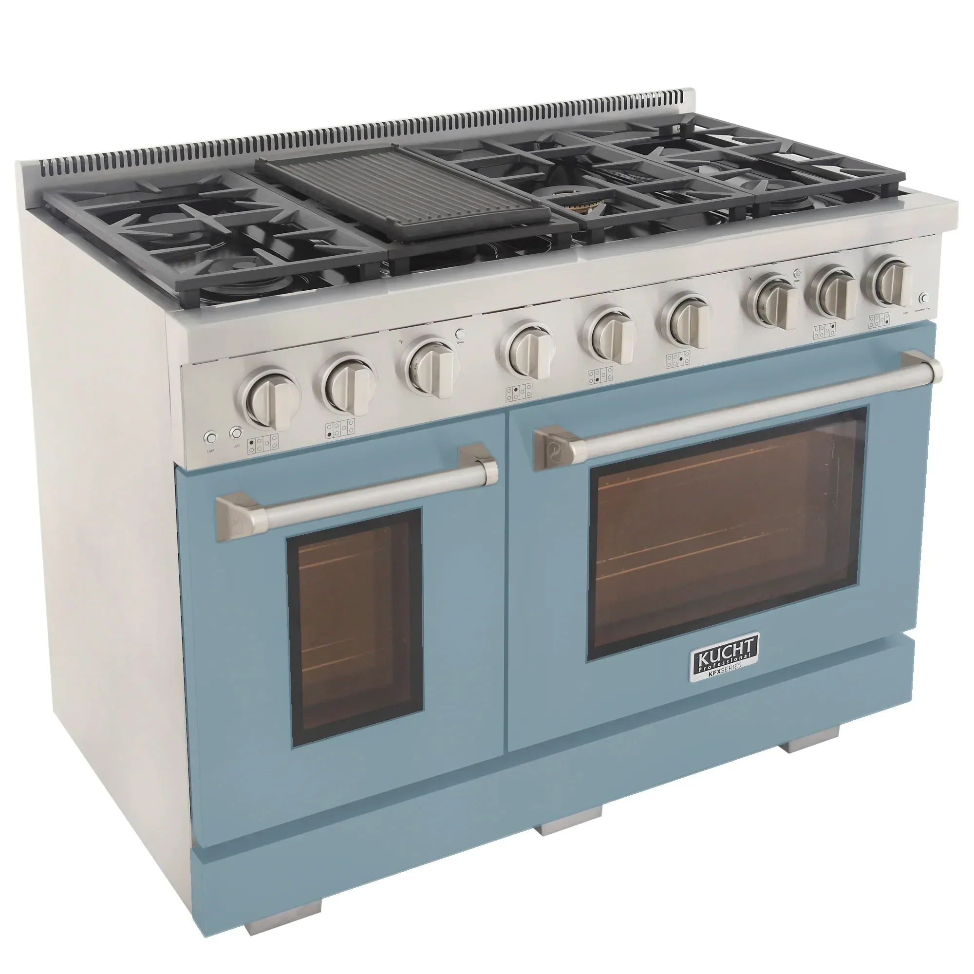 Kucht Professional 48-Inch 6.7 cu. ft. Propane Gas Range in Light Blue with True Simmer Burners (KFX4800X/LP-LB) - Image 4