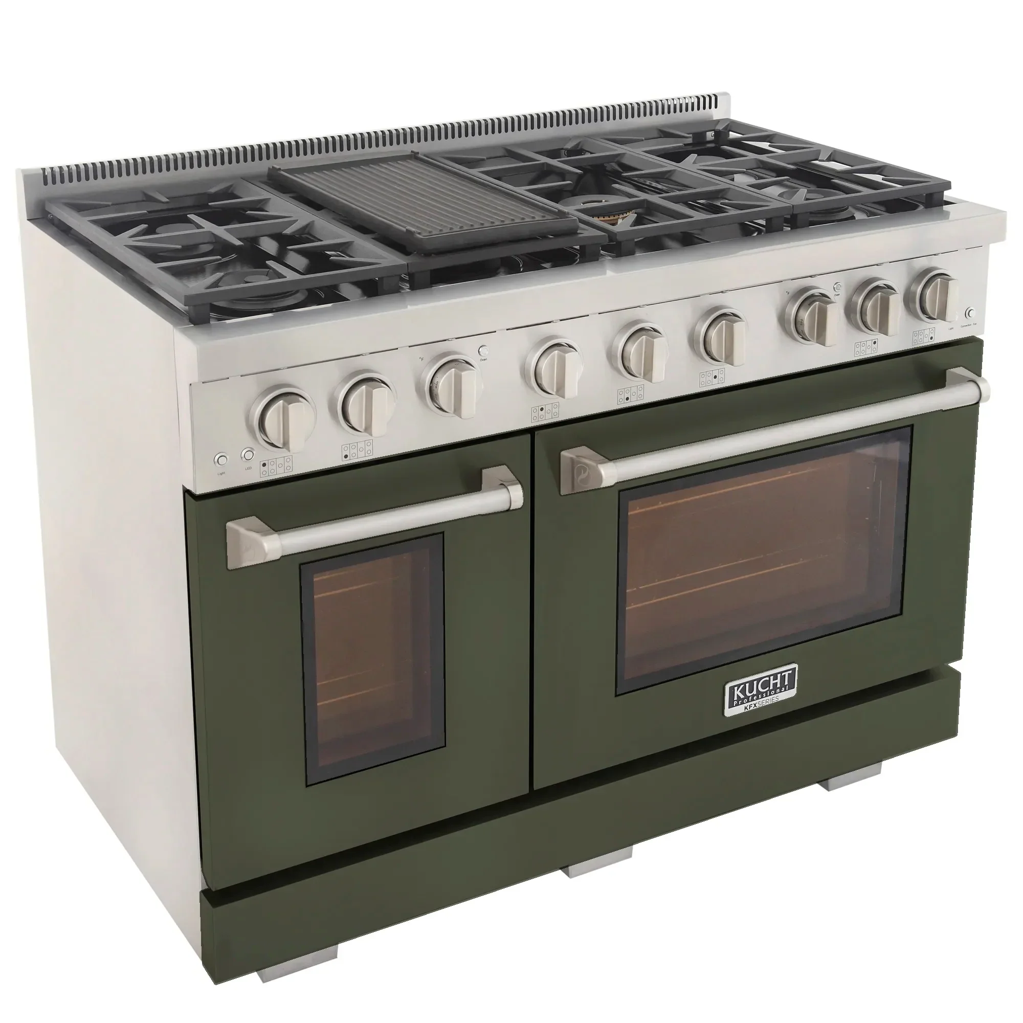 Kucht Professional 48-Inch 6.7 cu. ft. Propane Gas Range in Olive Green with True Simmer Burners (KFX4800X/LP-G) - Image 2