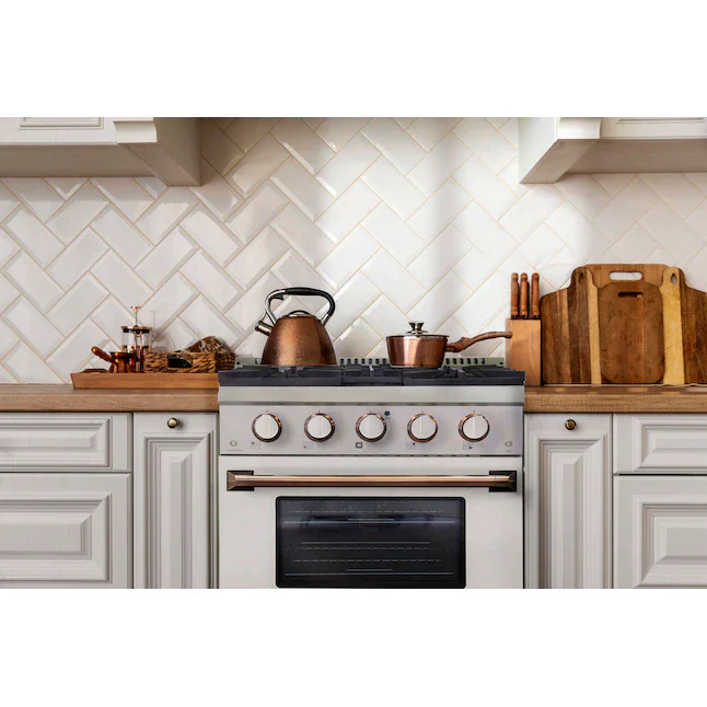 Kucht Signature 36-Inch Pro-Style Dual Fuel Range in Propane Gas with White Oven Door & Rose Gold Accents (KDF362/LP-W-ROSE) - Image 2