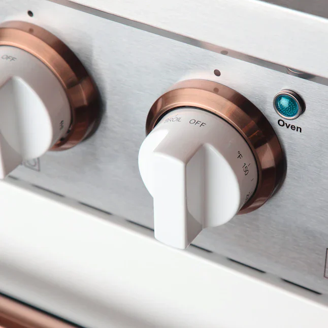 Kucht Signature 36-Inch Propane Gas Range with Convection Oven in White with White Knob & Rose Gold H&le (KNG361/LP-W-ROSE) - Image 4