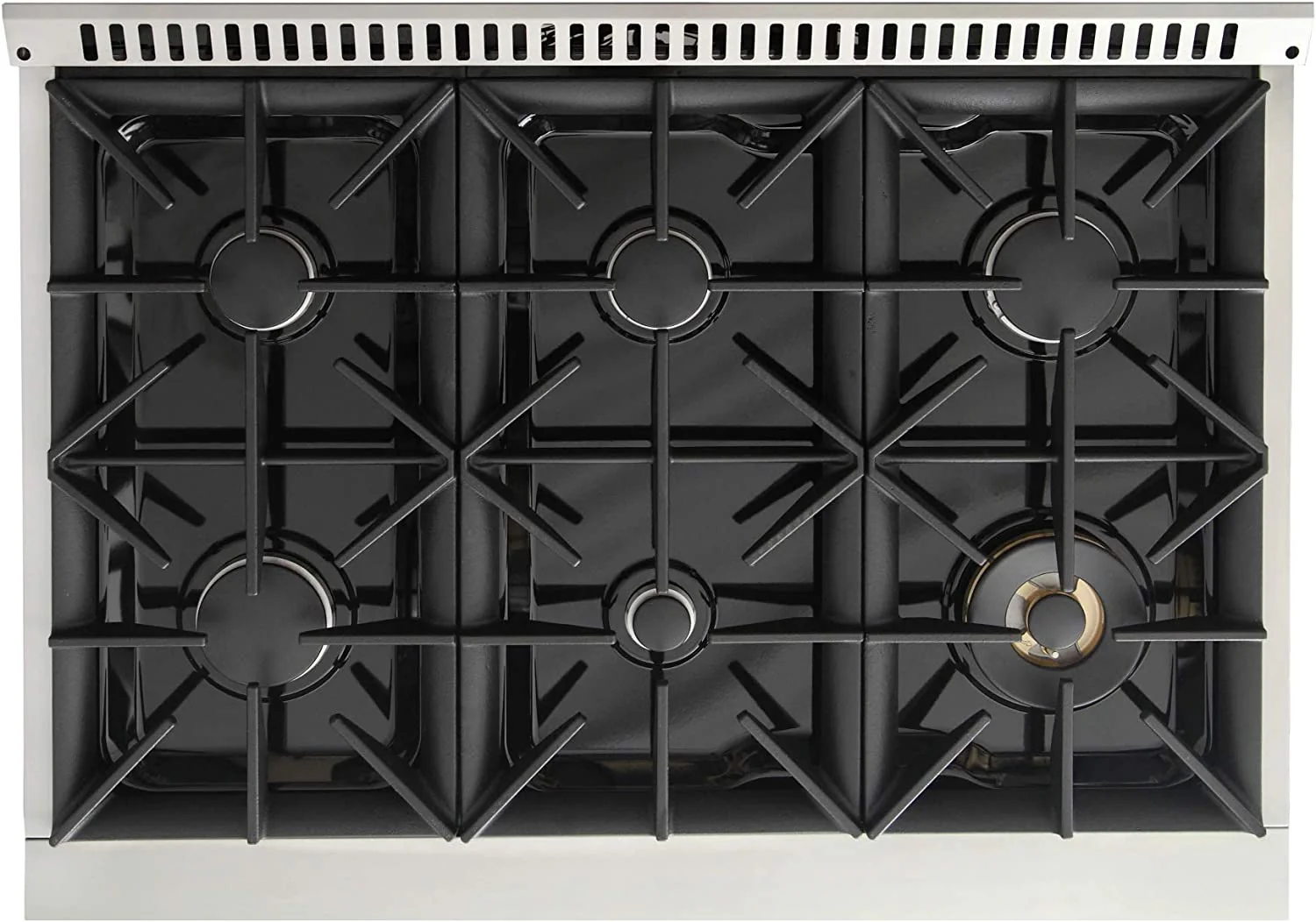 Kucht Signature 36" Propane Gas Range in Stainless Steel with Black, Gold & Silver (KNG361/LP-K-GOLD) - Image 5