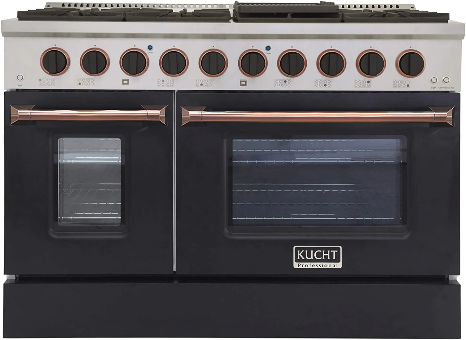 Kucht Signature 48-Inch 6.7 cu ft. Propane Gas Range with Black Door & Rose Gold Accents (KNG481/LP-K-ROSE) - Image 2