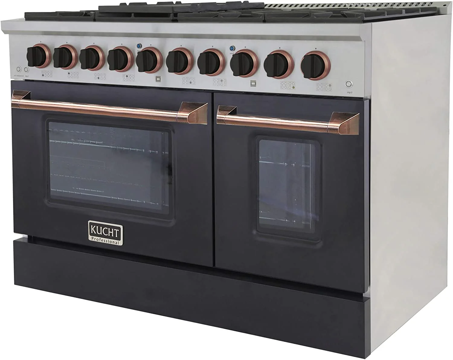 Kucht Signature 48-Inch 6.7 cu ft. Propane Gas Range with Black Door & Rose Gold Accents (KNG481/LP-K-ROSE) - Image 3