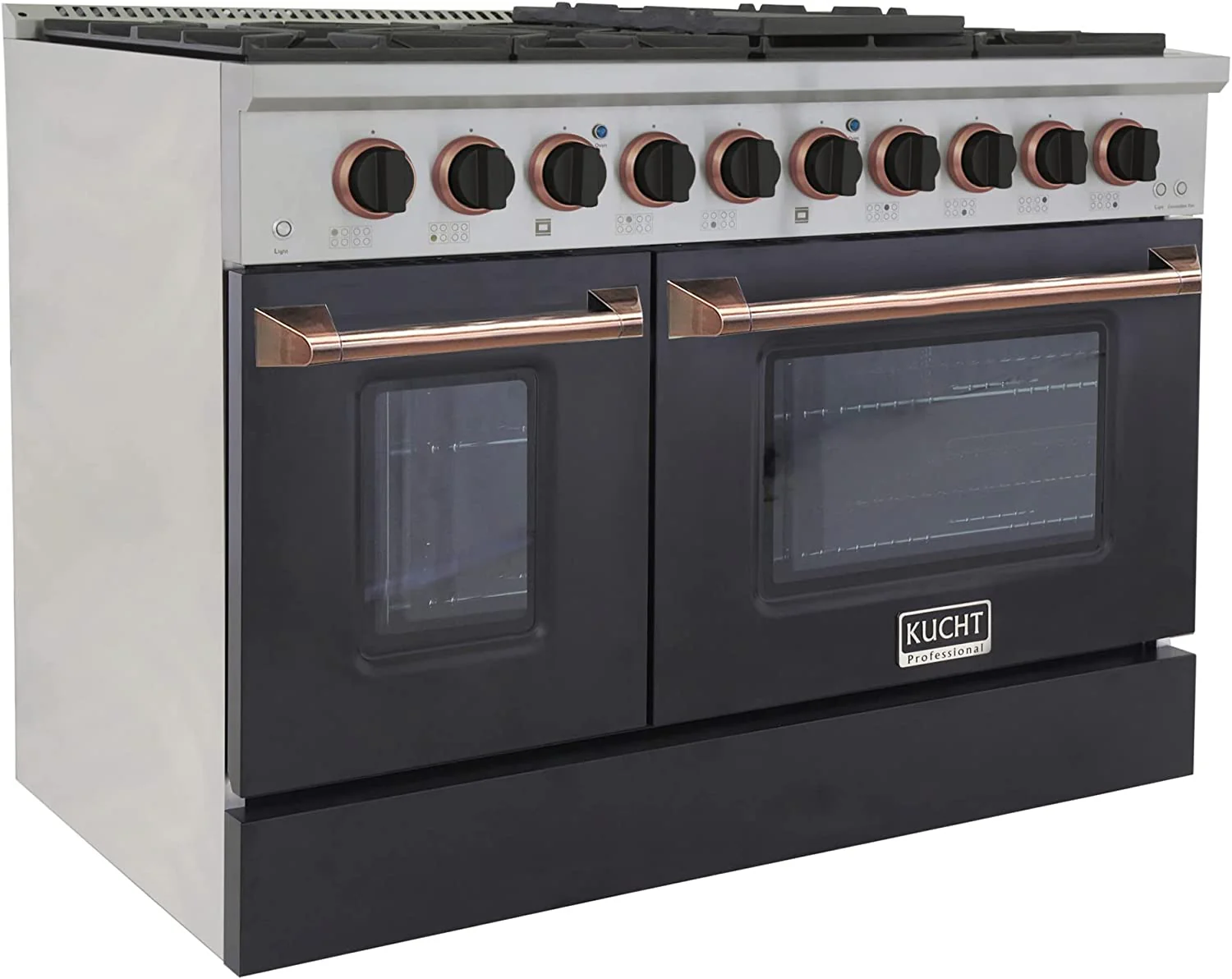 Kucht Signature 48-Inch 6.7 cu ft. Propane Gas Range with Black Door & Rose Gold Accents (KNG481/LP-K-ROSE) - Image 4