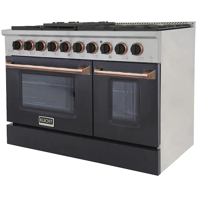 Kucht Signature 48-Inch Pro-Style Dual Fuel Range with Propane Gas in Stainless Steel with Black Oven Door & Rose Gold (KDF482/LP-K-ROSE) - Image 3