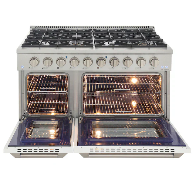 Kucht Signature 48-Inch Pro-Style Dual Fuel Range with Propane Gas in Stainless Steel with White Oven Door & Rose Gold (KDF482/LP-W-ROSE) - Image 3