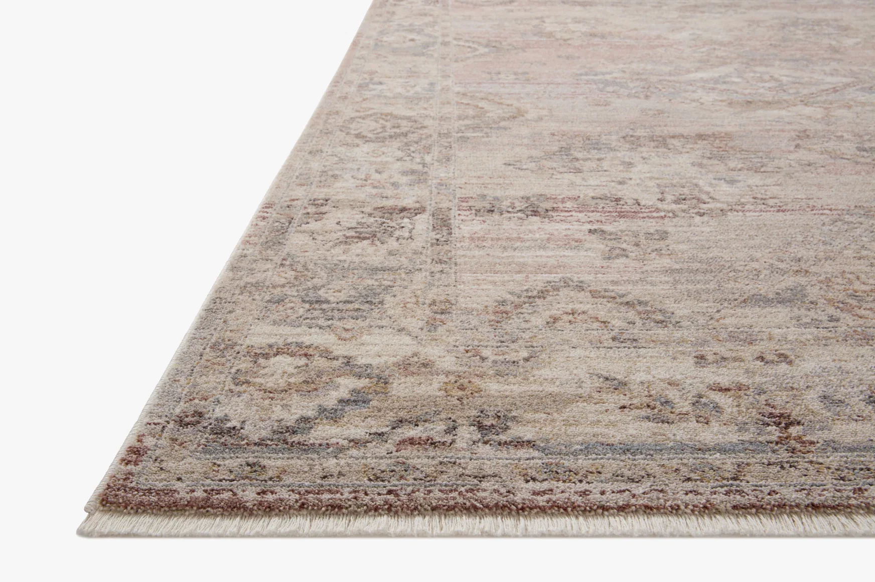 Loloi Area Round Rug 7'10" x 7'10" in Blush and Dove (LYR-01) - Image 5