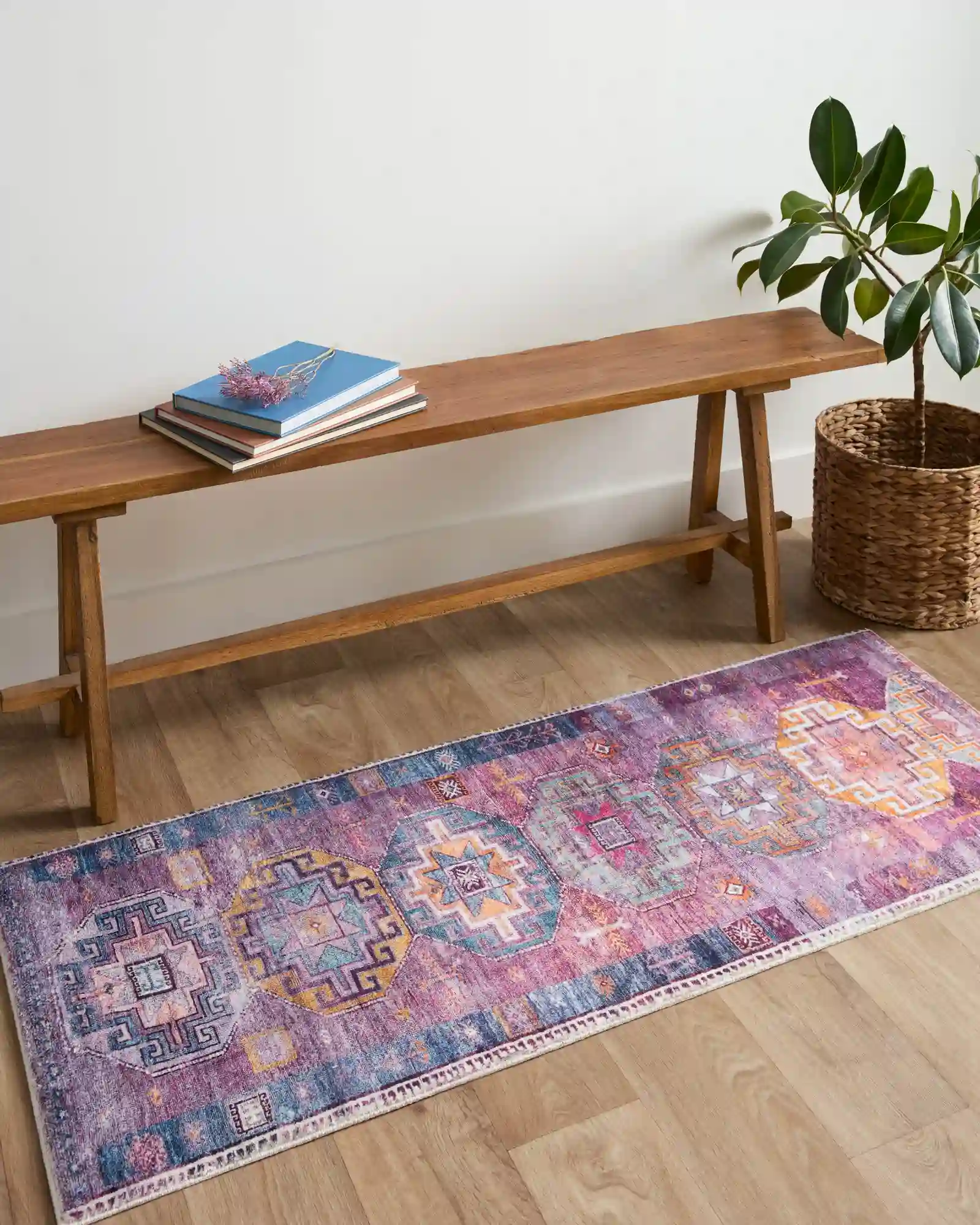 Loloi Fiona Contemporary Blue/Purple 2' x 5' Accent Rug - Image 2