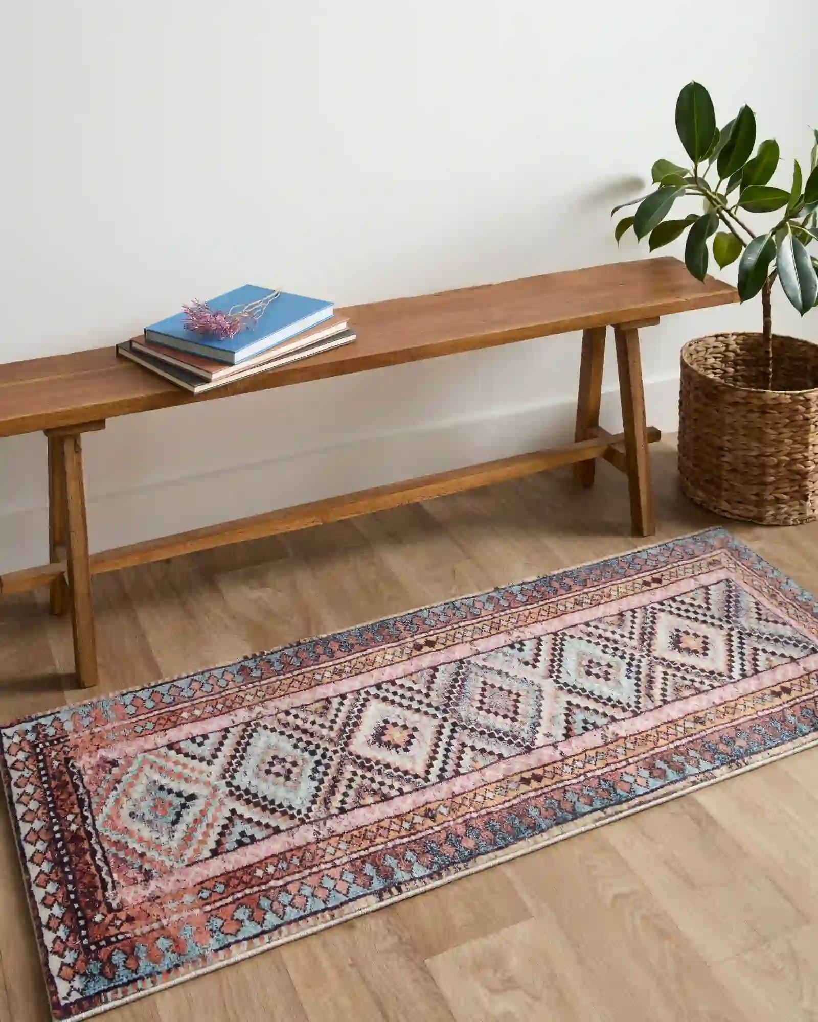 Loloi Fiona Contemporary Coral/Blue 2' x 5' Accent Rug - Image 2