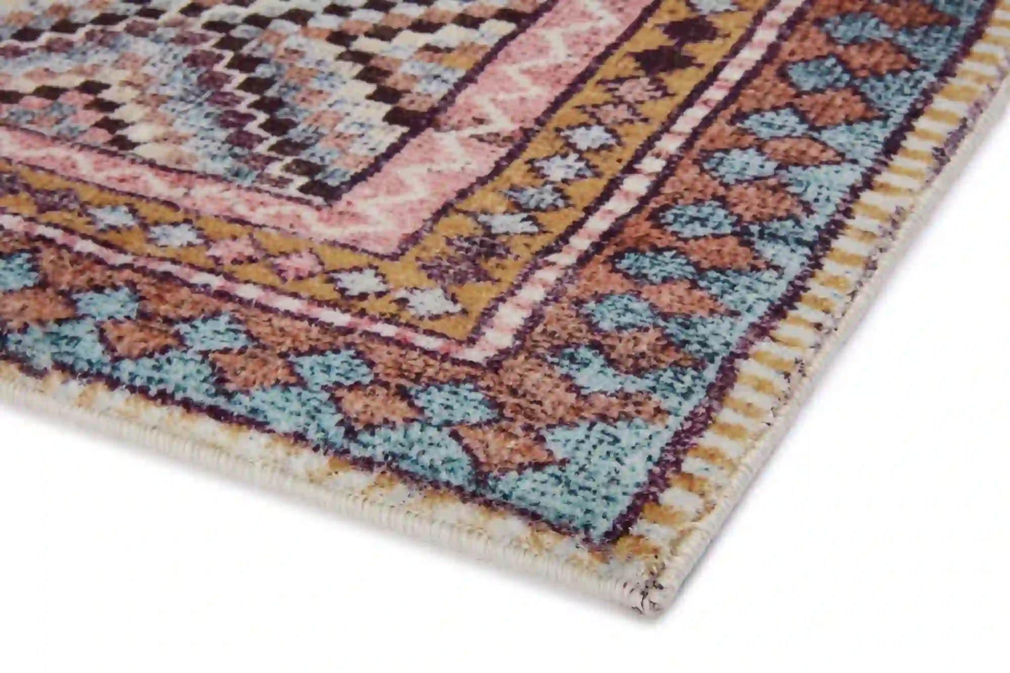 Loloi Fiona Contemporary Coral/Blue 2' x 5' Accent Rug - Image 3