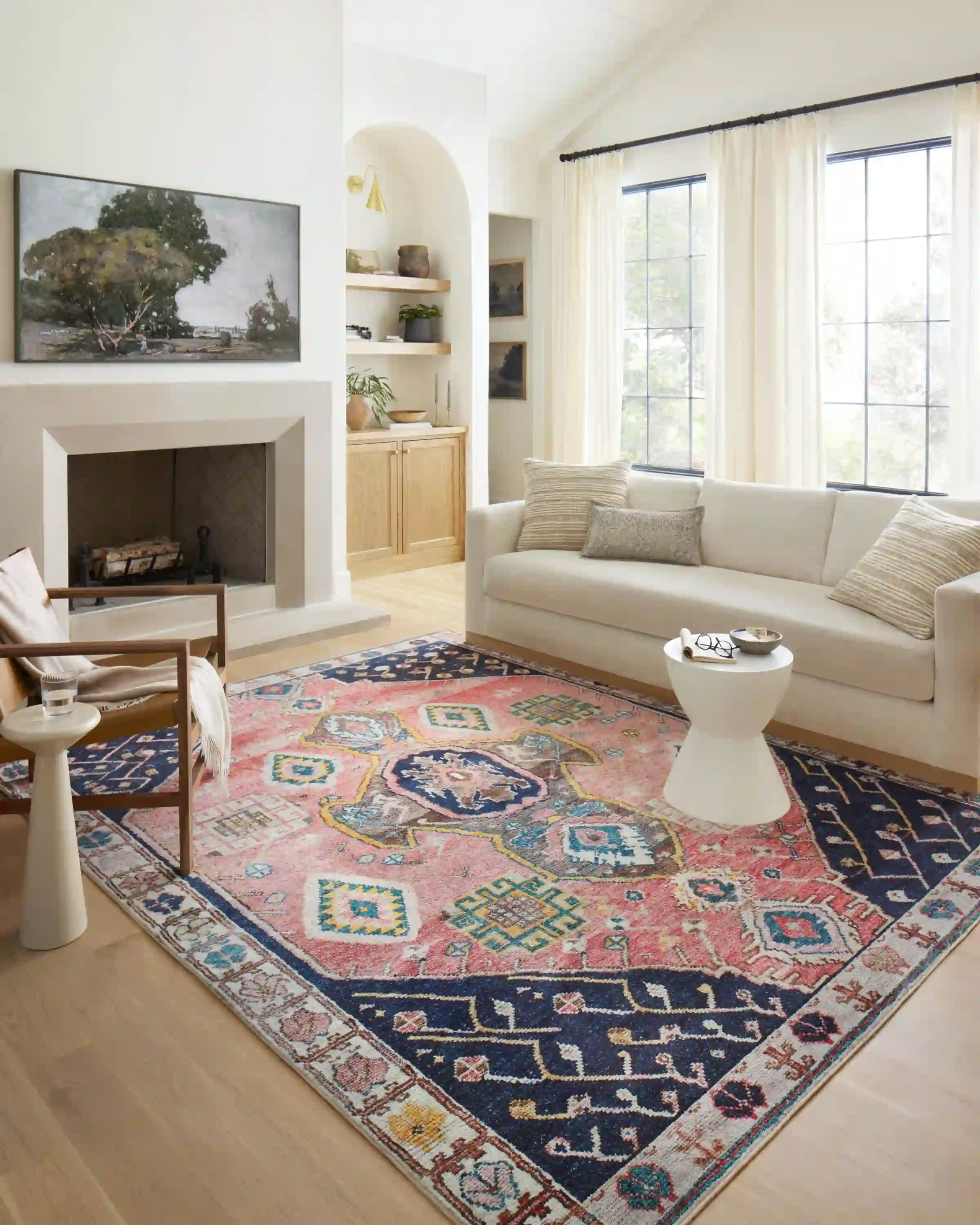 Loloi Fiona Contemporary Rust and Navy 7' 6" x 9' 6" Area Rug - Image 2
