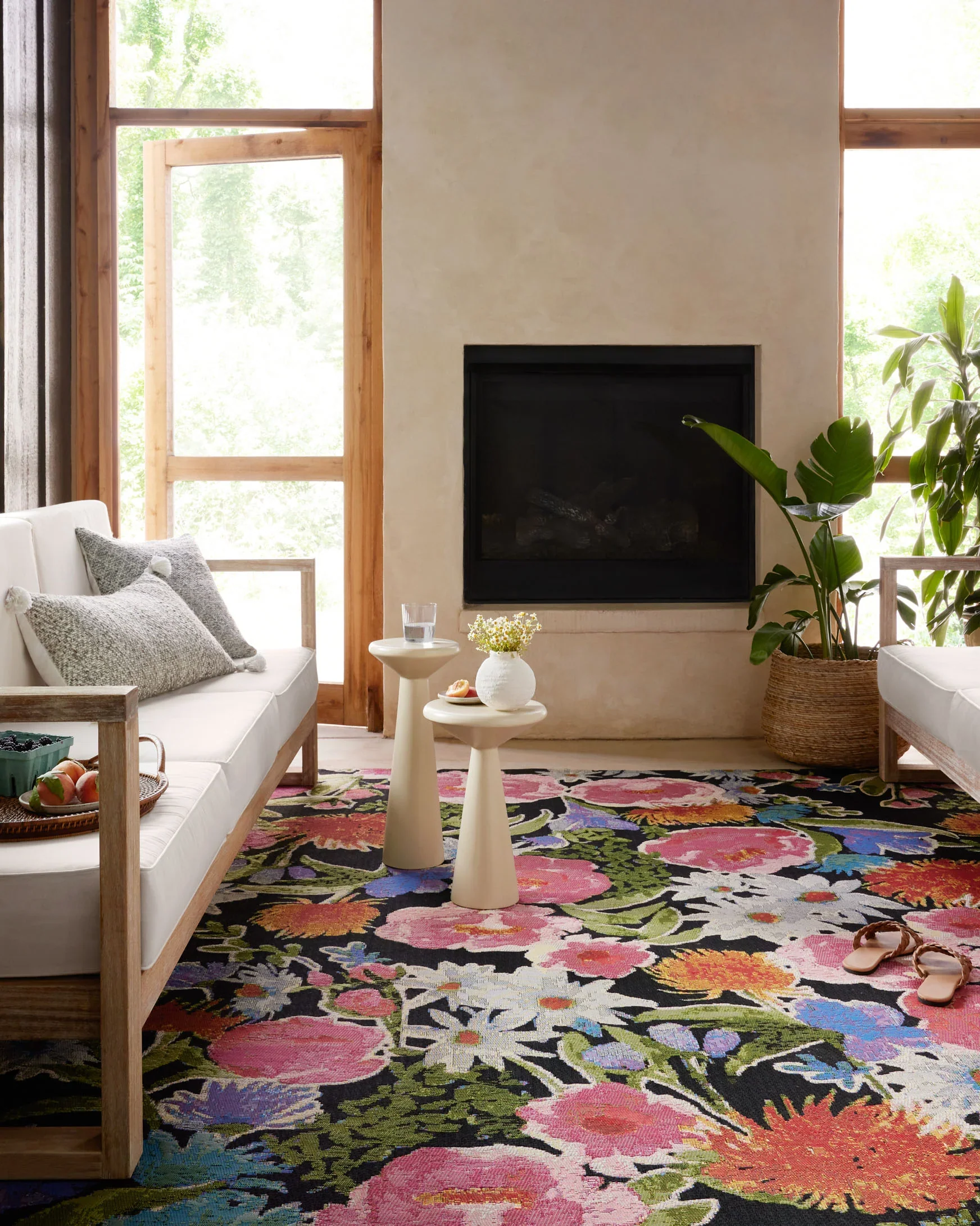Loloi II Botanical Indoor/Outdoor Black 2' 5" x 7' 8" Runner Rug - Image 2