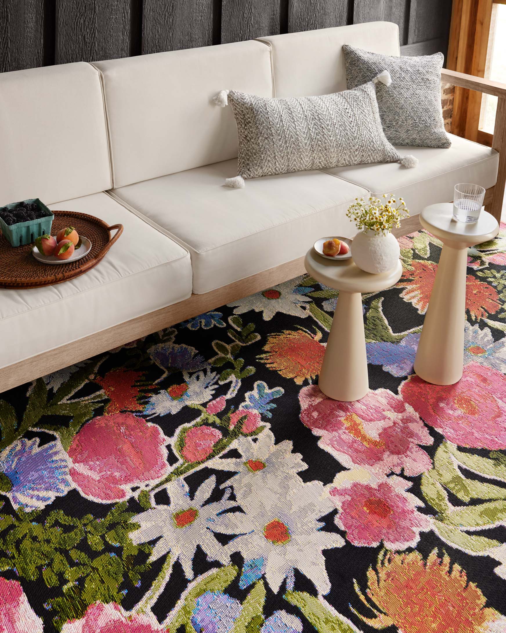Loloi II Botanical Indoor/Outdoor Black 7' 10" x 11' 2" Area Rug - Image 3
