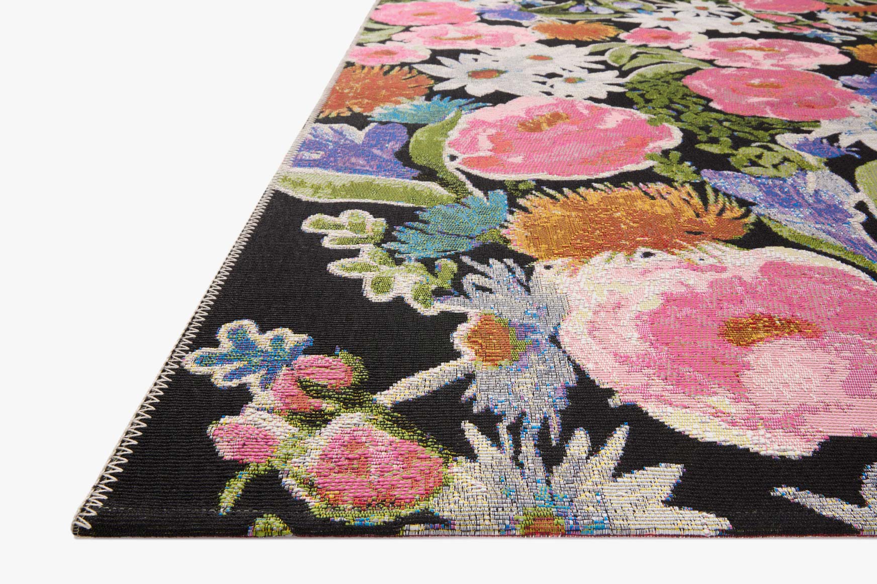 Loloi II Botanical Indoor/Outdoor Black 7' 10" x 11' 2" Area Rug - Image 5