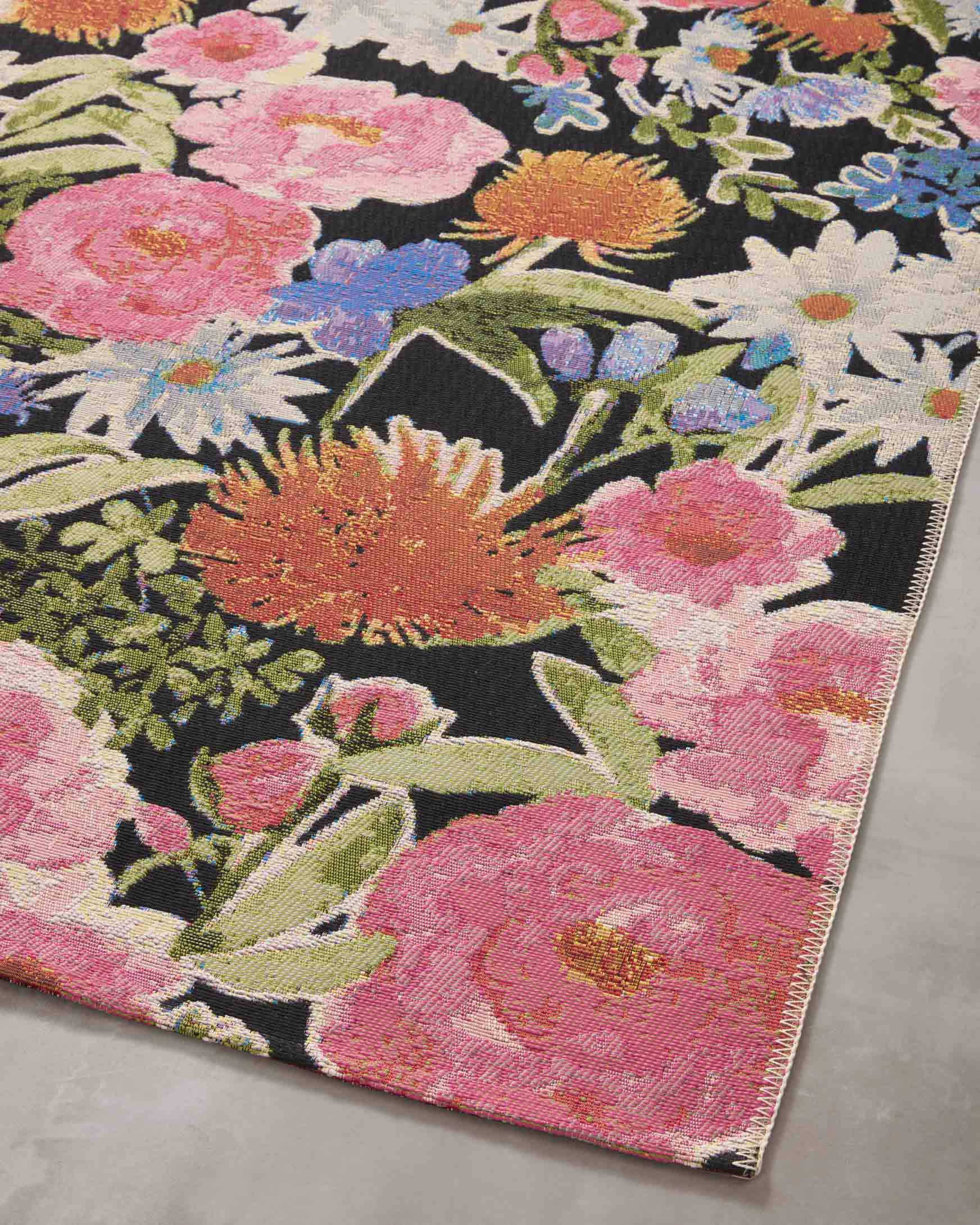Loloi II Botanical Indoor/Outdoor Black 7' 10" x 11' 2" Area Rug - Image 9