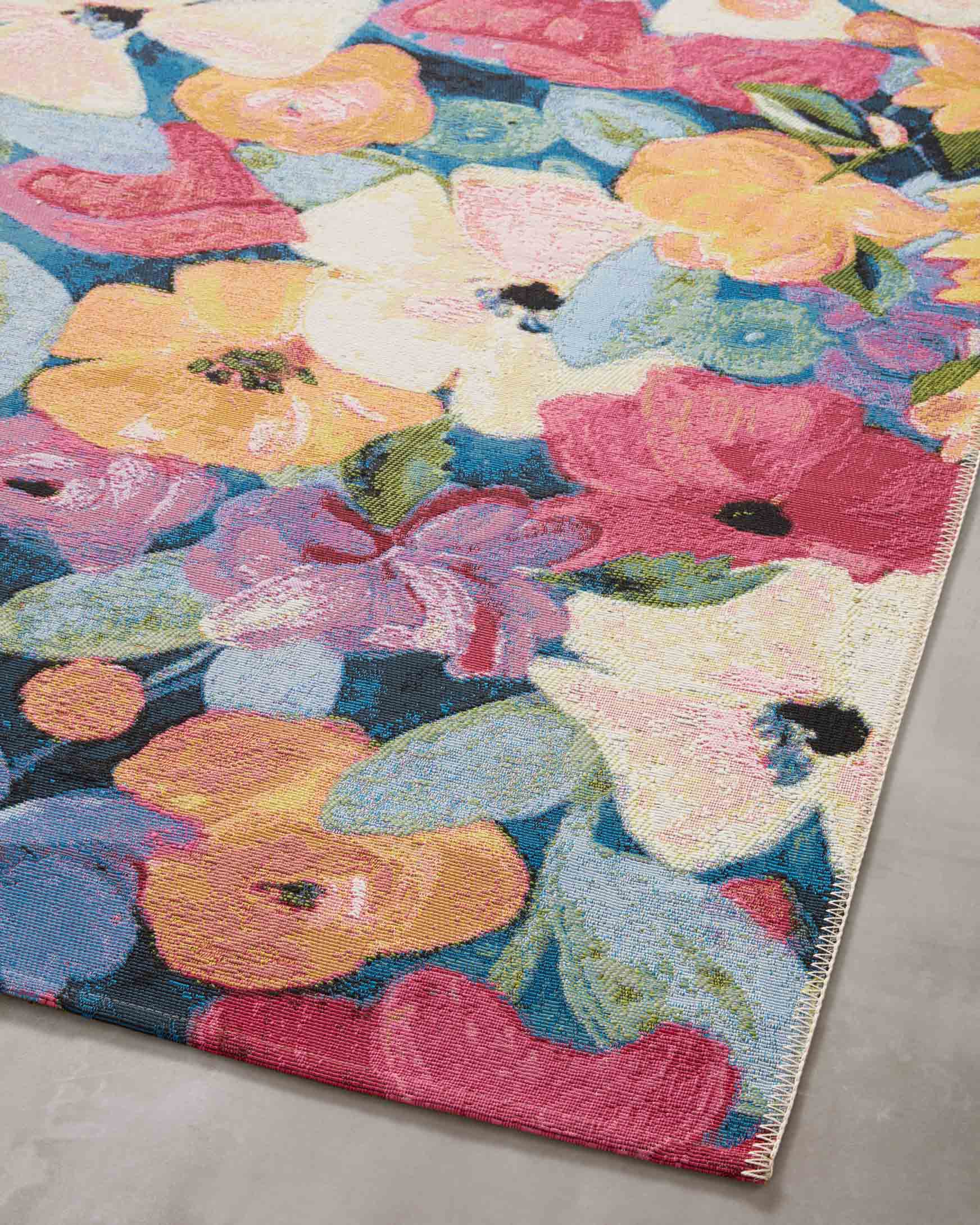 Loloi II Botanical Indoor/Outdoor Navy 6' 7" x 9' 4" Area Rug - Image 7