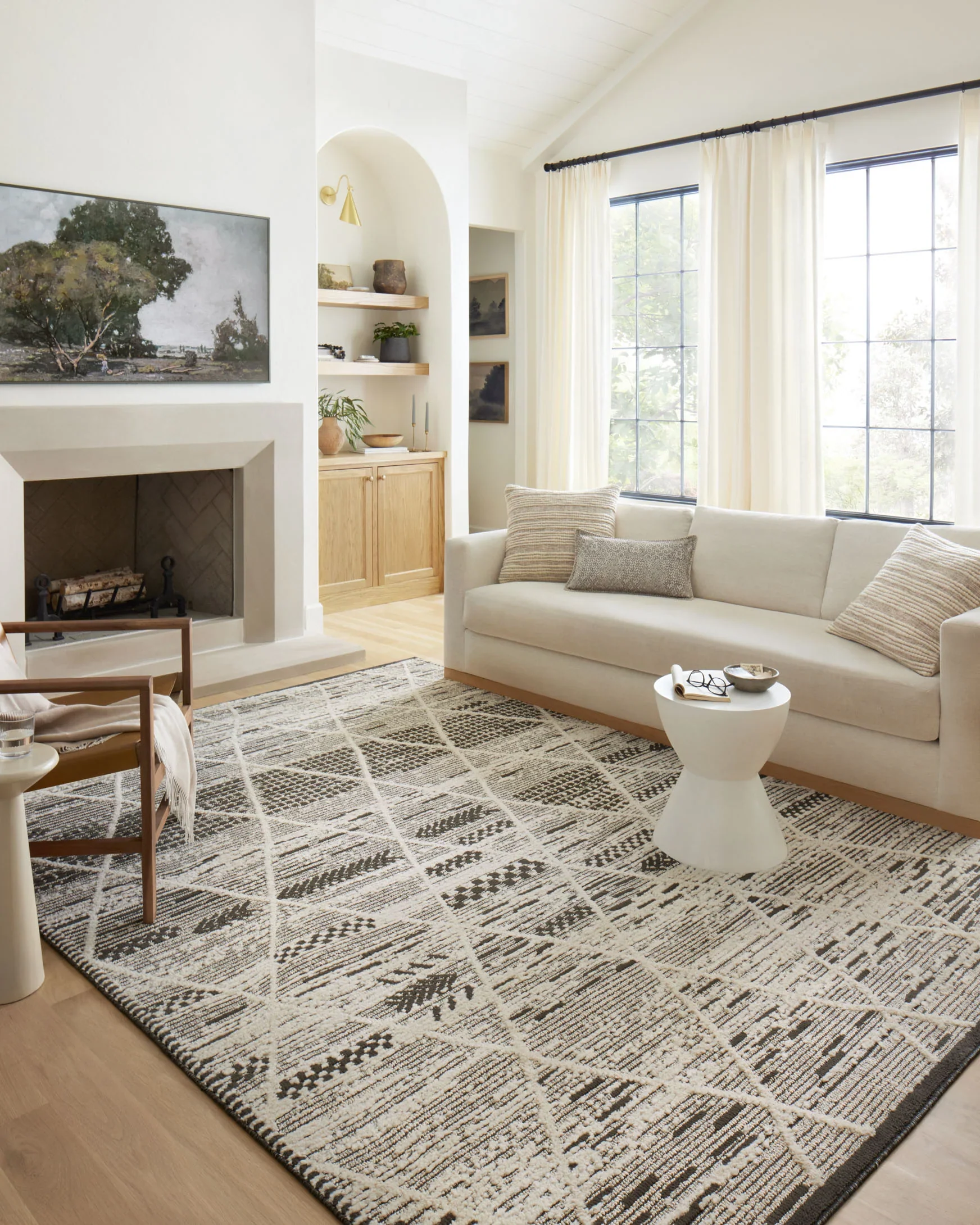 Loloi II Fabian Transitional Charcoal and Ivory 5' 3" x 7' 6" Area Rug - Image 2