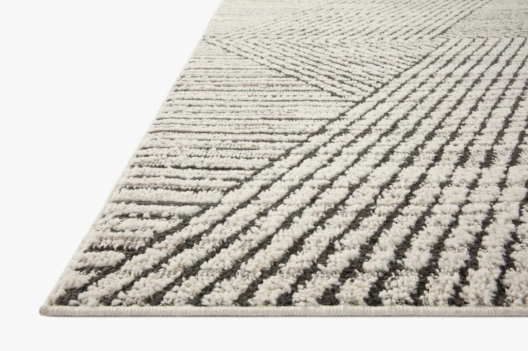 Loloi II Fabian Transitional Ivory and Charcoal 2' 7" x 12' Runner Rug - Image 3