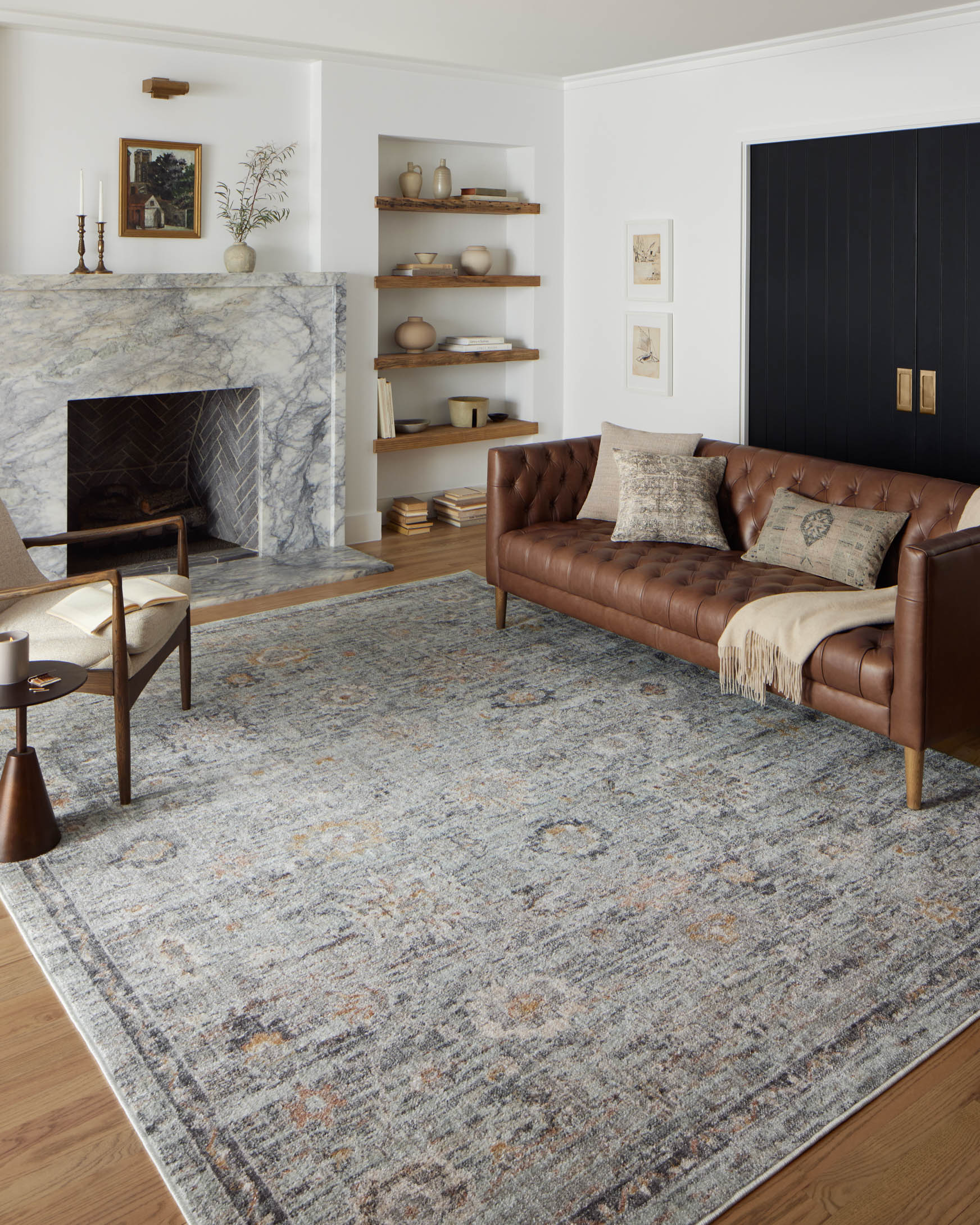 Loloi II Runner Rug 2' 6" x 10' in Sky and Gold (MON-04) - Image 2