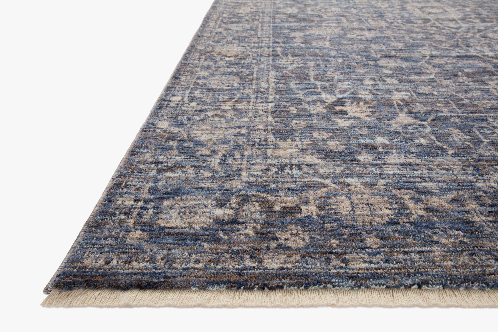 Loloi II Sorrento Traditional Midnight and Natural 9' 6" x 9' 6" Round Area Rug - Image 3