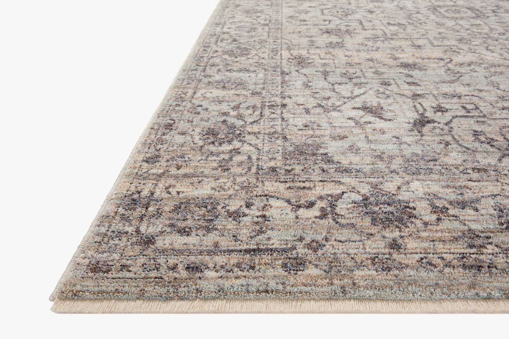 Loloi II Sorrento Traditional Mist and Charcoal 5' 3" x 7' 6" Area Rug - Image 3