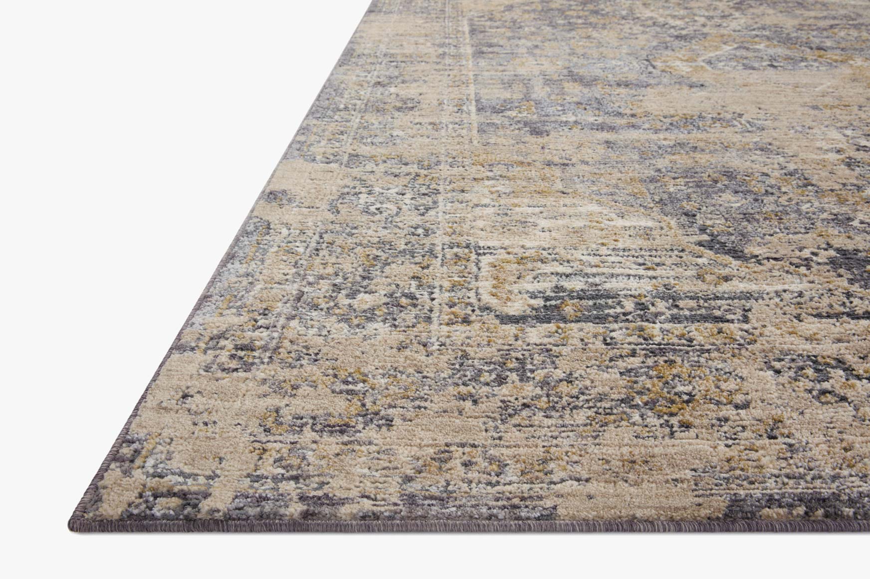 Loloi Indra Contemporary in Charcoal and Natural 2' 6" x 8' Runner Rug (INA-03) - Image 2