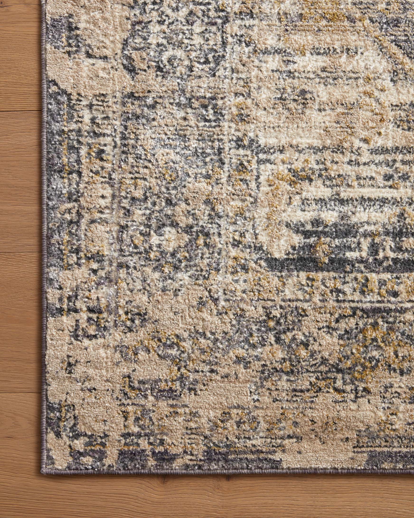 Loloi Indra Contemporary in Charcoal and Natural 5' x 7'10" Area Rug (INA-03) - Image 3
