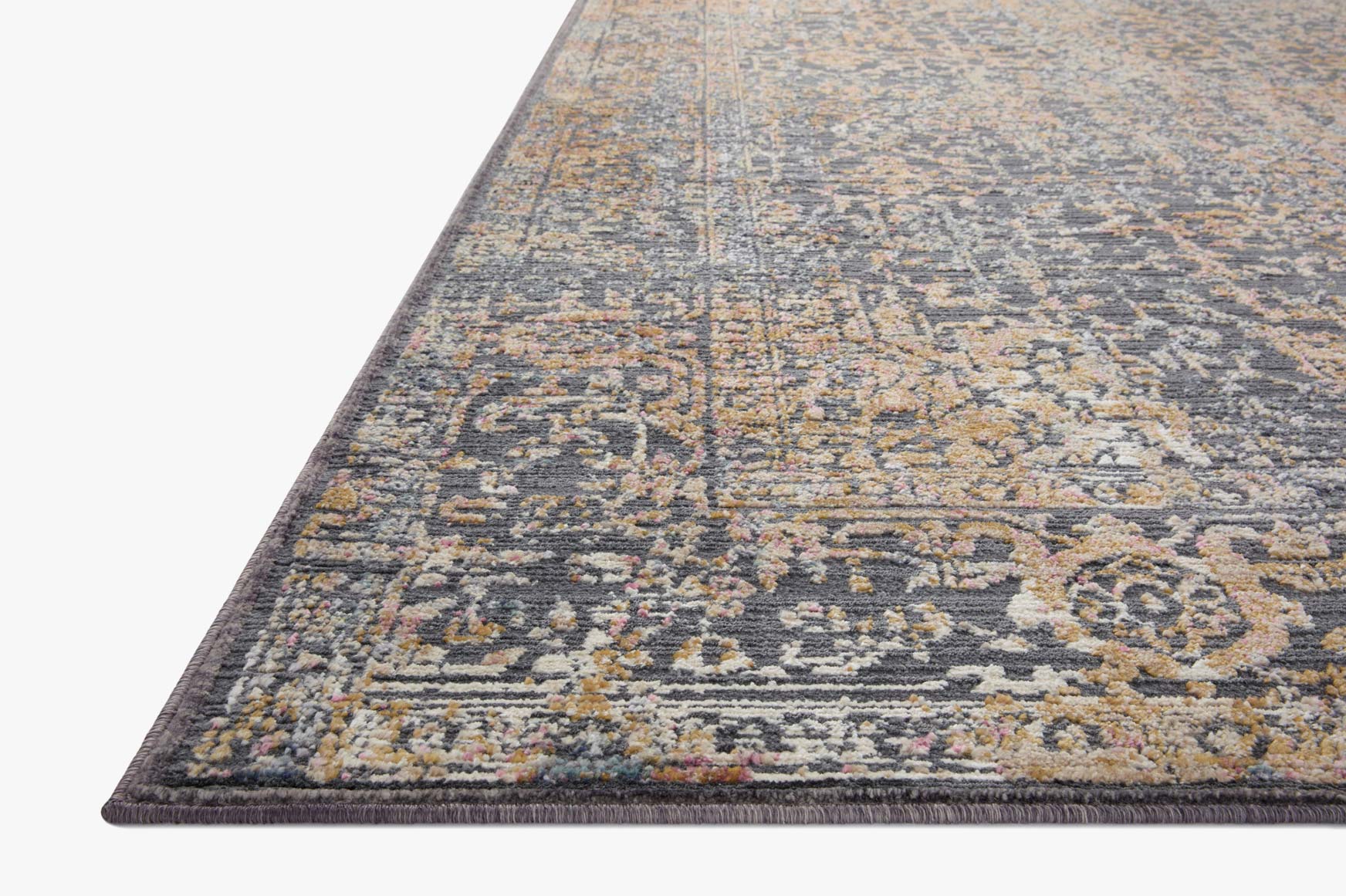 Loloi Indra Contemporary in Graphite and Sunset 3' 7" x 5' 7" Accent Rug (INA-05) - Image 3