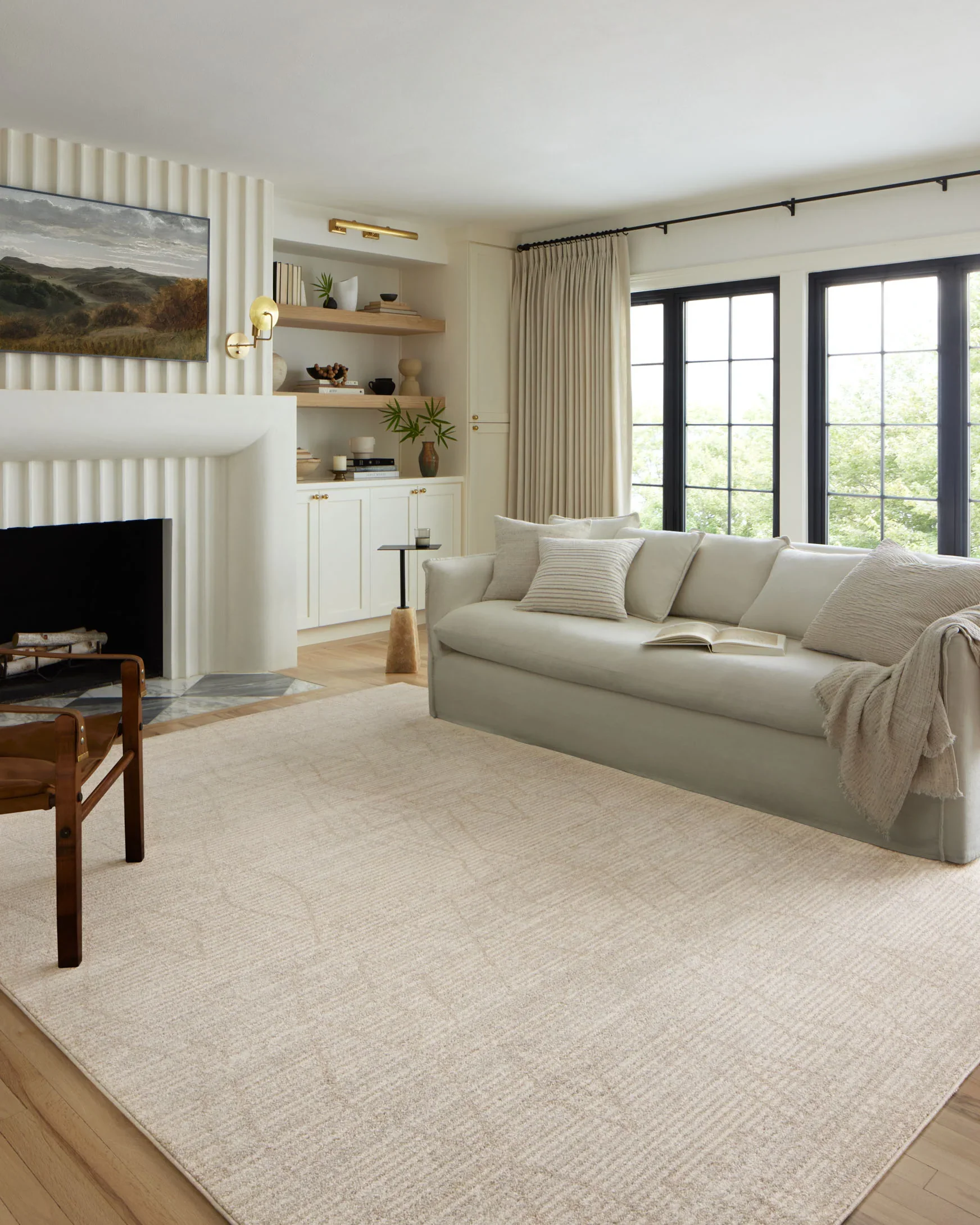 Loloi Kamala Transitional in Natural and Mist 2' 7" x 8' Runner Rug (KAM-03) - Image 2