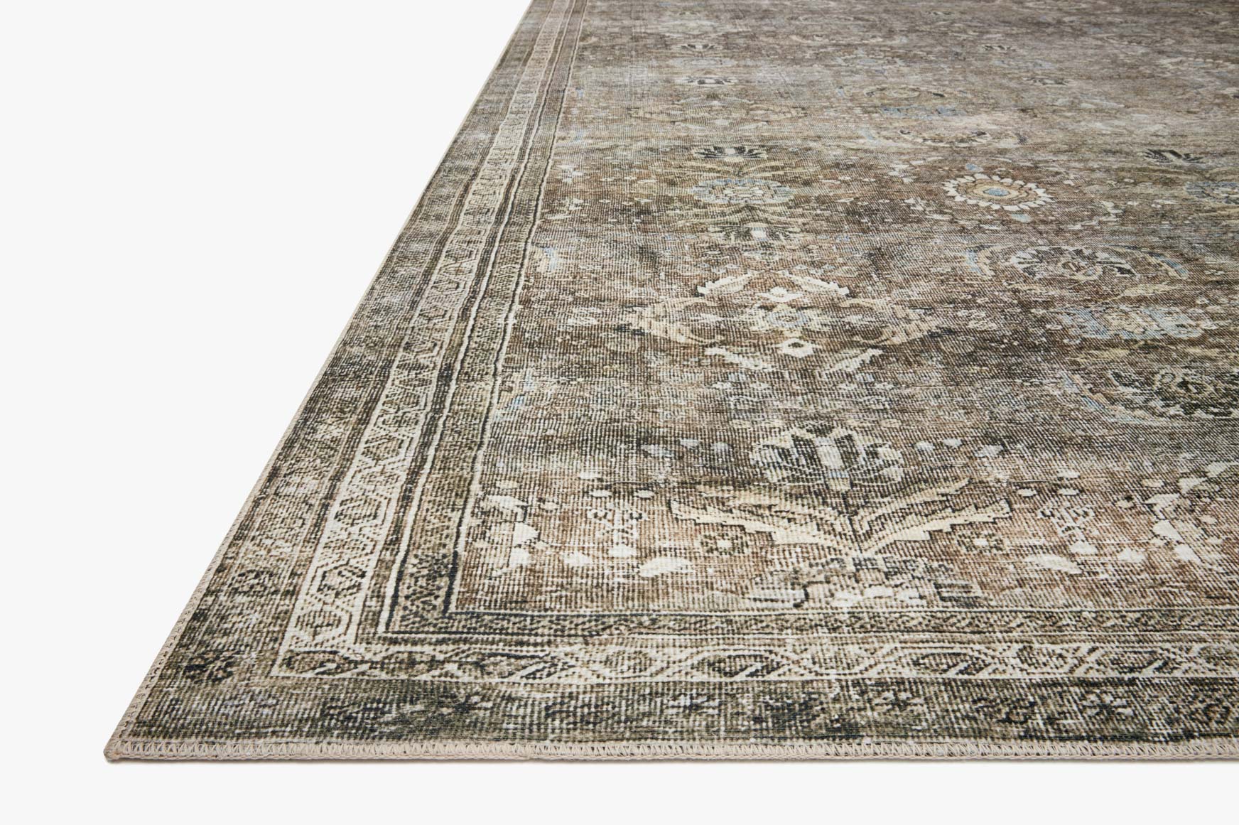 Loloi Layla Traditional in Antique and Moss 9' 6" x 14' Area Rug (LAY-13) - Image 6