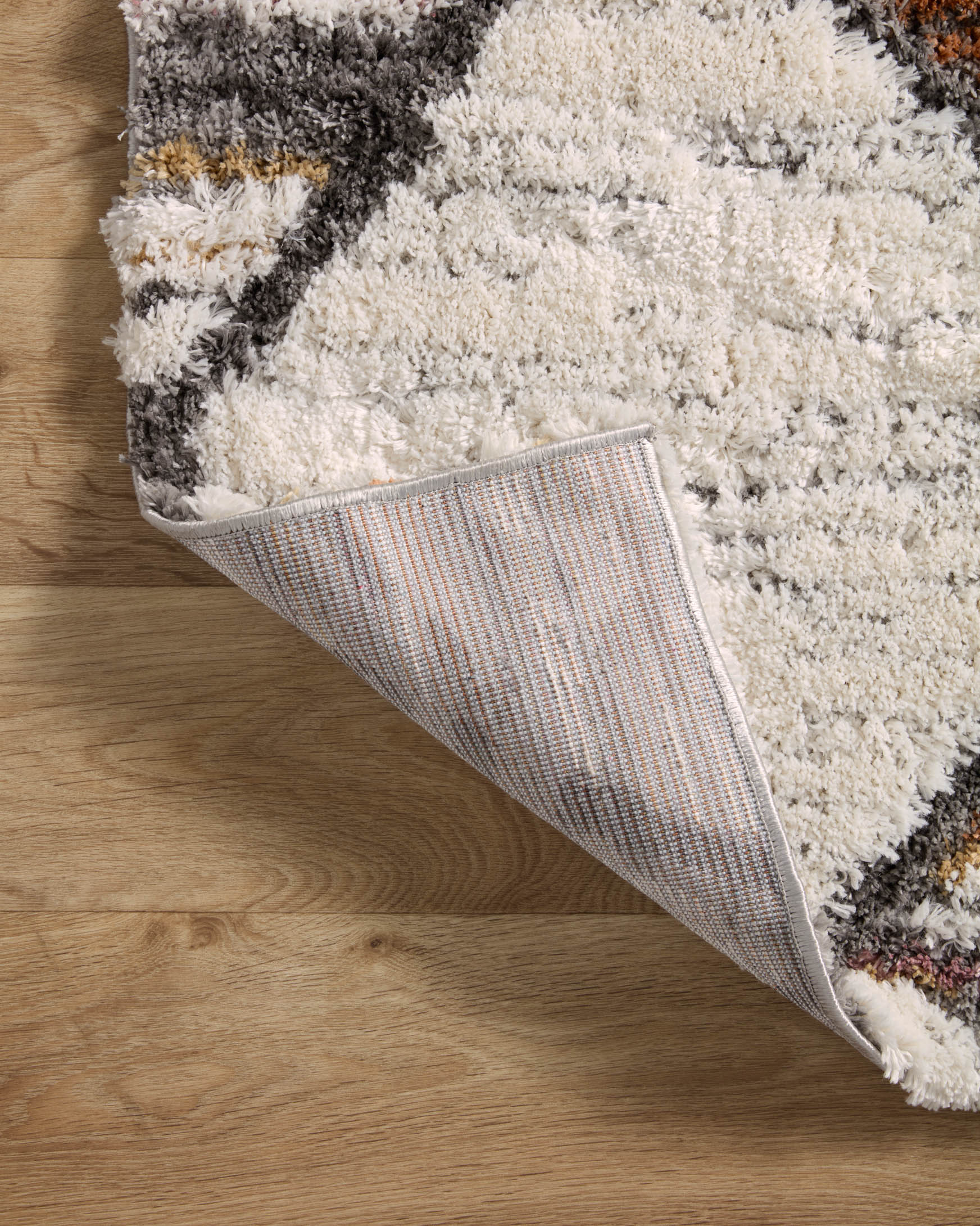 Loloi Levitt Shags in Ivory and Fiesta 4' x 6' Accent Rug (LEV-05) - Image 6