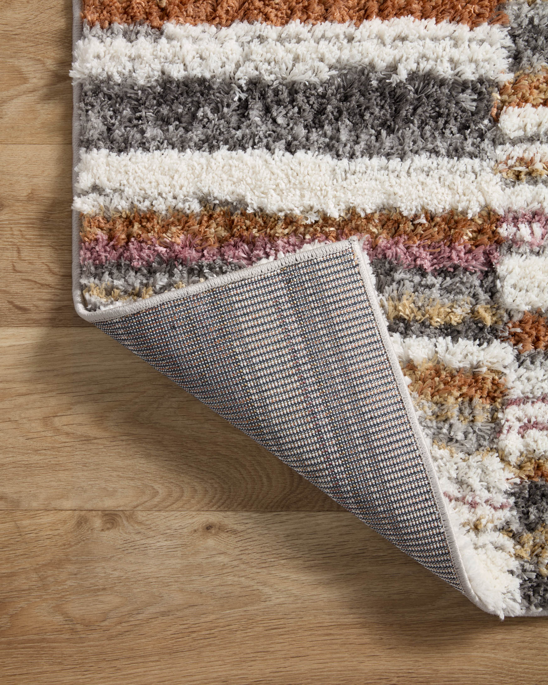 Loloi Levitt Shags in Ivory and Sunset 2' 7" x 12' Runner Rug (LEV-03) - Image 6