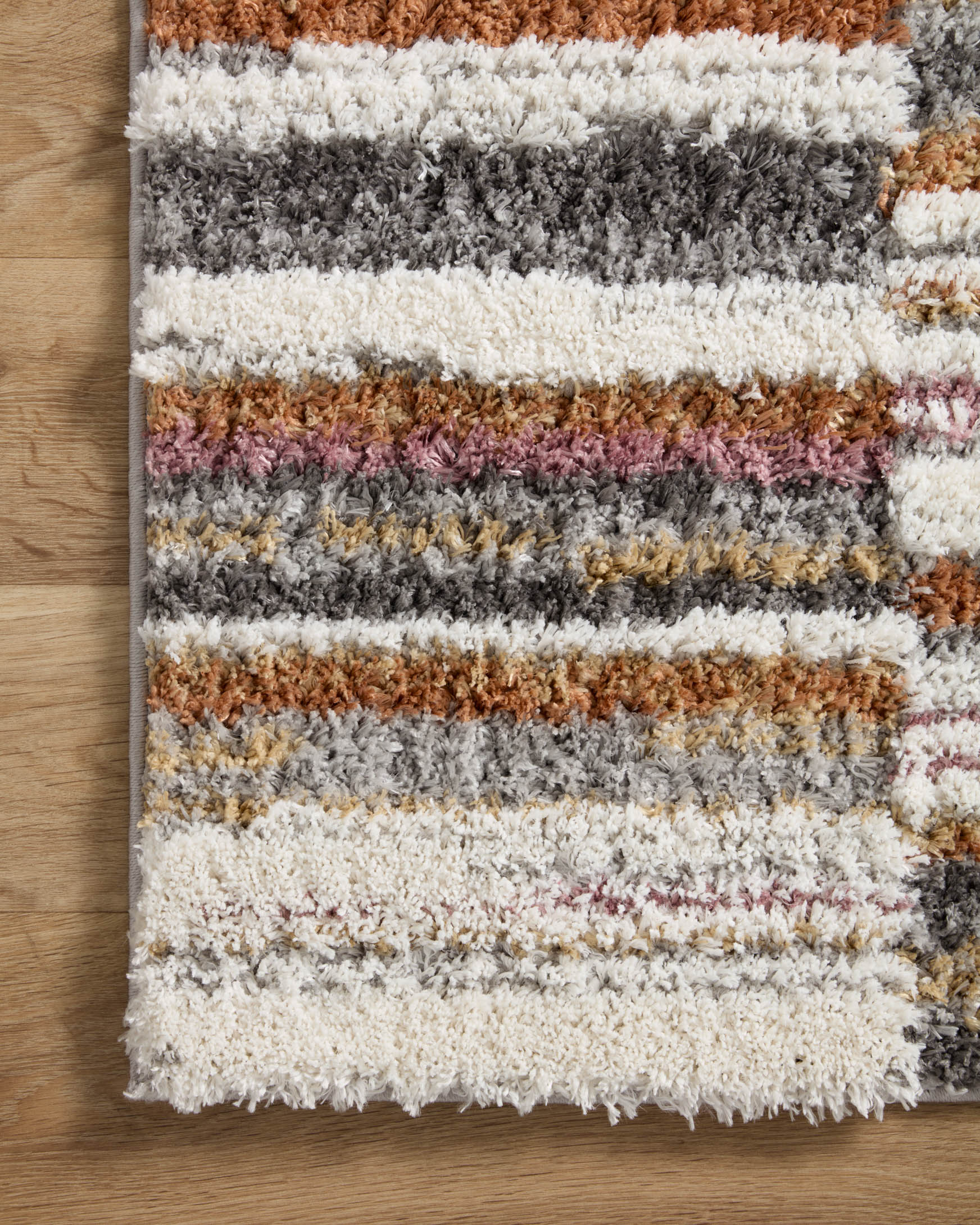 Loloi Levitt Shags in Ivory and Sunset 7'10" x 10' Area Rug (LEV-03) - Image 5