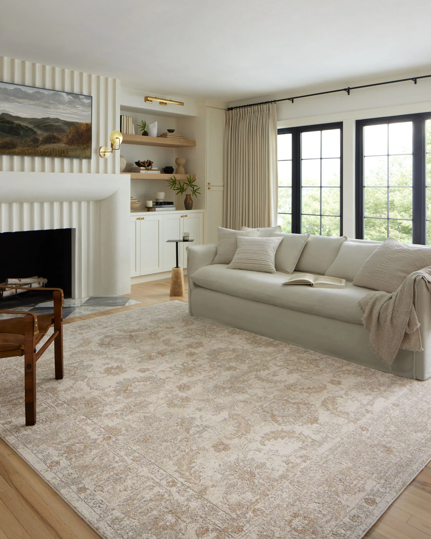 Loloi Odette Traditional in Ivory and Beige 2' 3" x 3'10" Accent Rug (ODT-03) - Image 2