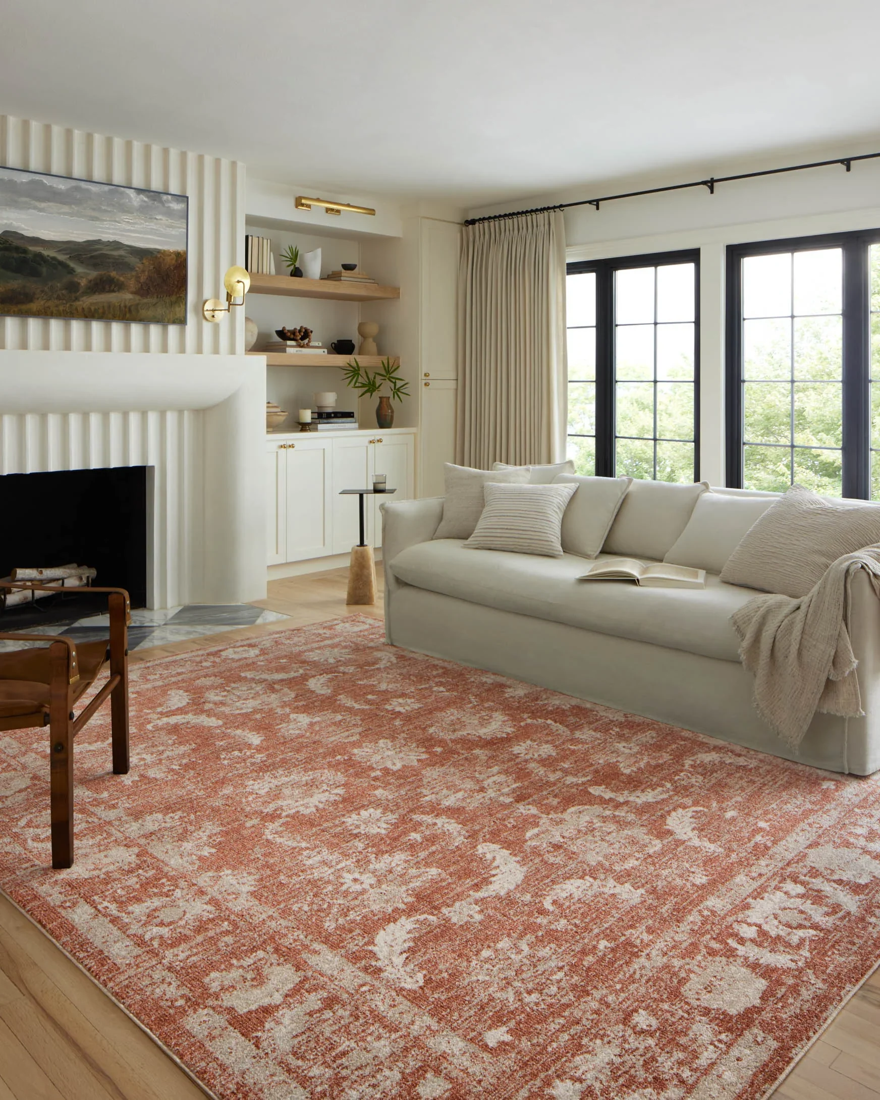Loloi Odette Traditional in Rust and Ivory 2' 7" x 12' Runner Rug (ODT-03) - Image 2