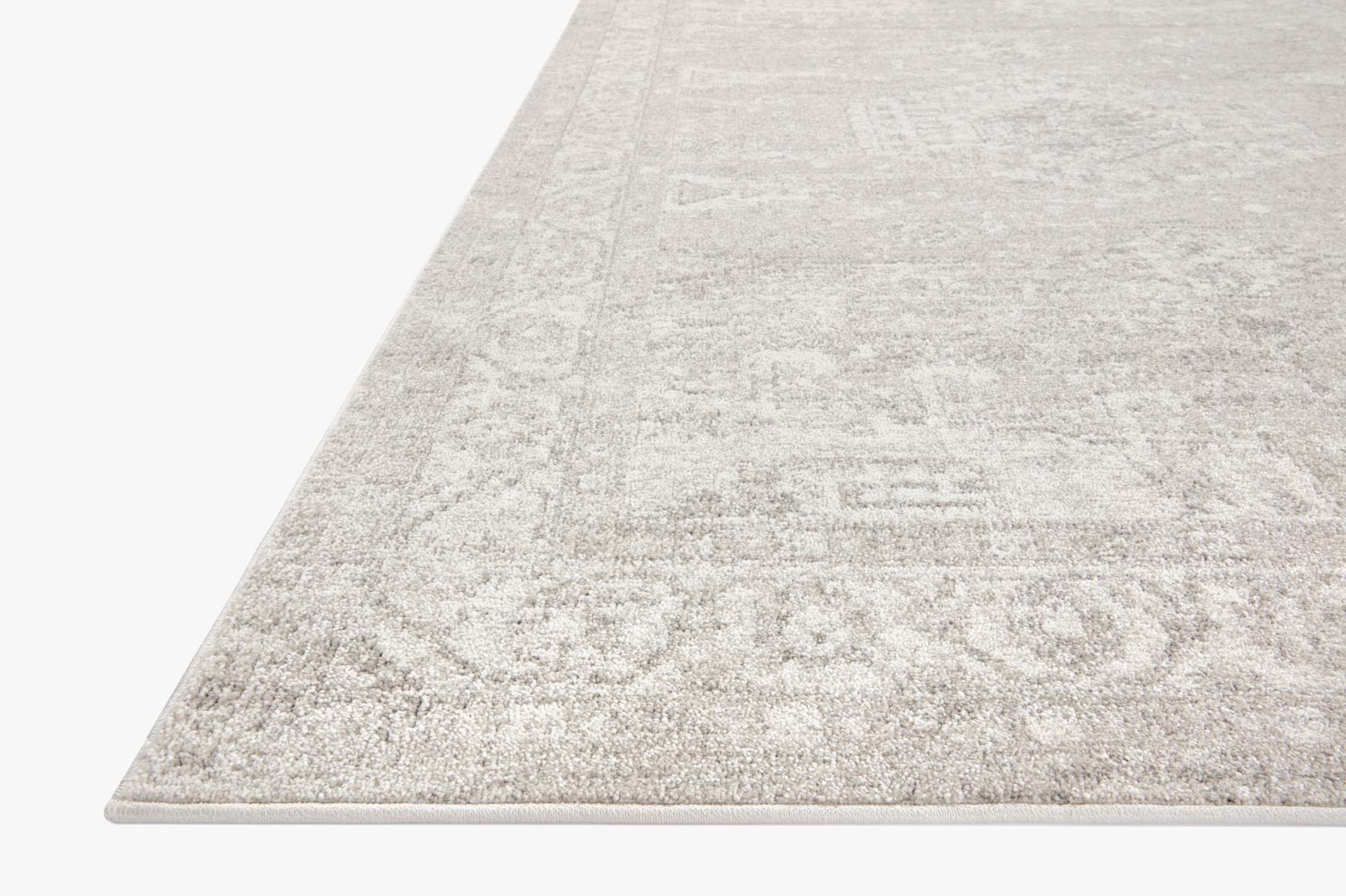 Loloi Odette Traditional in Silver and Ivory 9'2" x 9'2" Round Area Rug (ODT-02) - Image 3