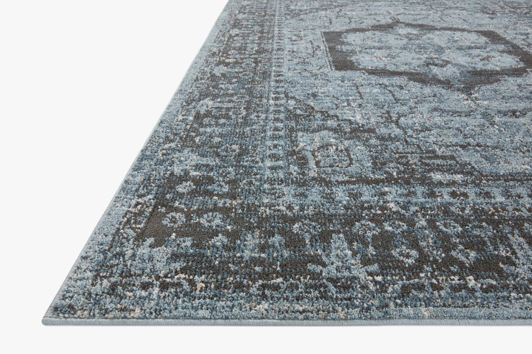 Loloi Odette Traditional in Sky and Charcoal 9'2" x 13' Area Rug (ODT-08) - Image 3