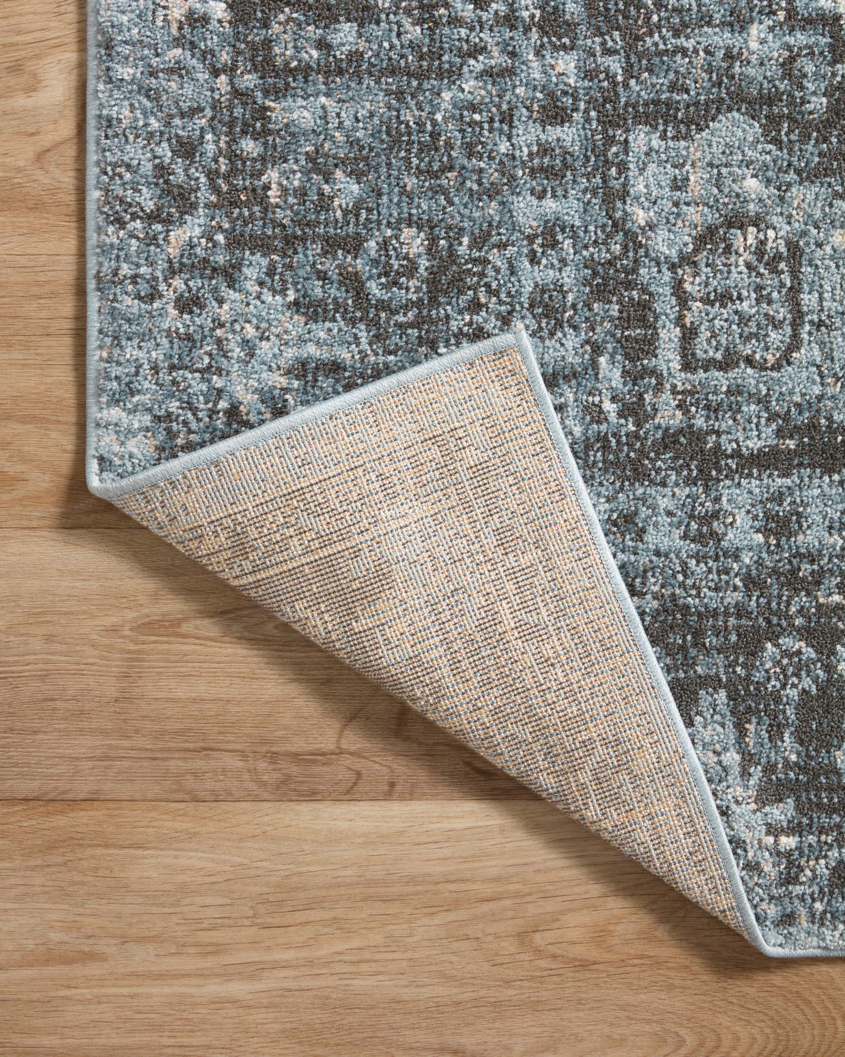Loloi Odette Traditional in Sky and Charcoal 9'2" x 9'2" Round Area Rug (ODT-08) - Image 6