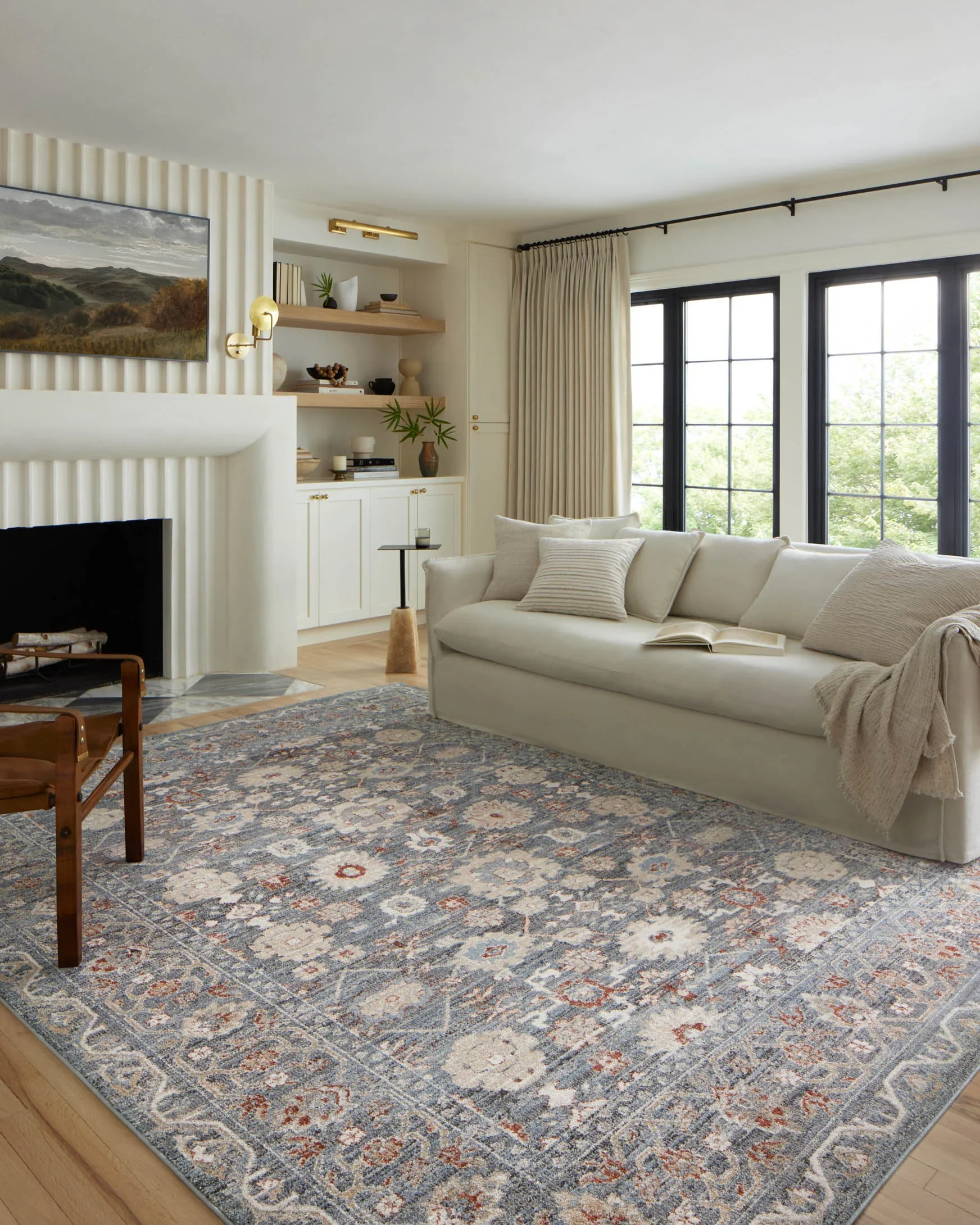 Loloi Odette Traditional in Sky and Rust 11'2" x 15' 7" Area Rug (ODT-07) - Image 2