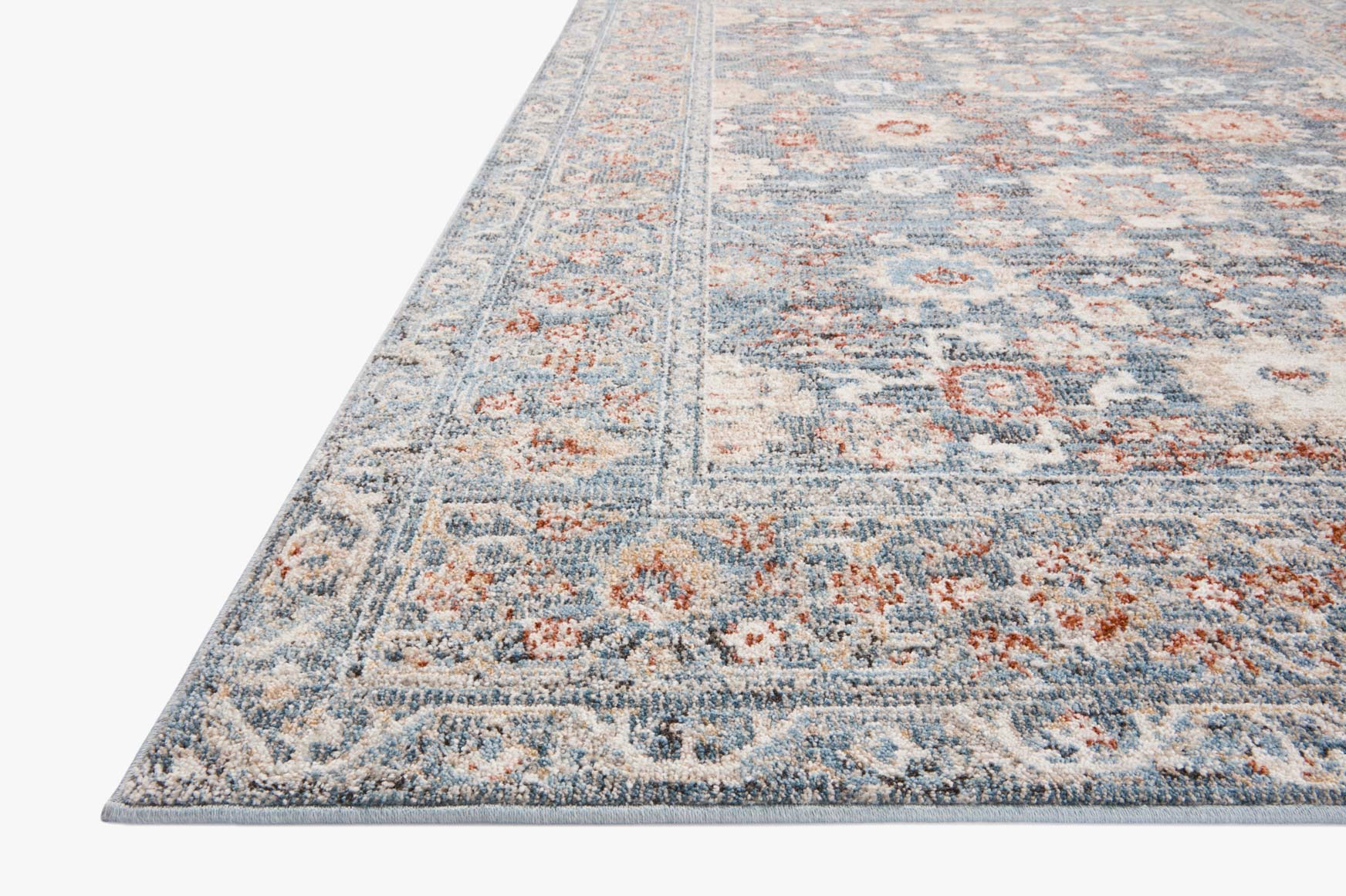 Loloi Odette Traditional in Sky and Rust 2' 3" x 3'10" Accent Rug (ODT-07) - Image 3