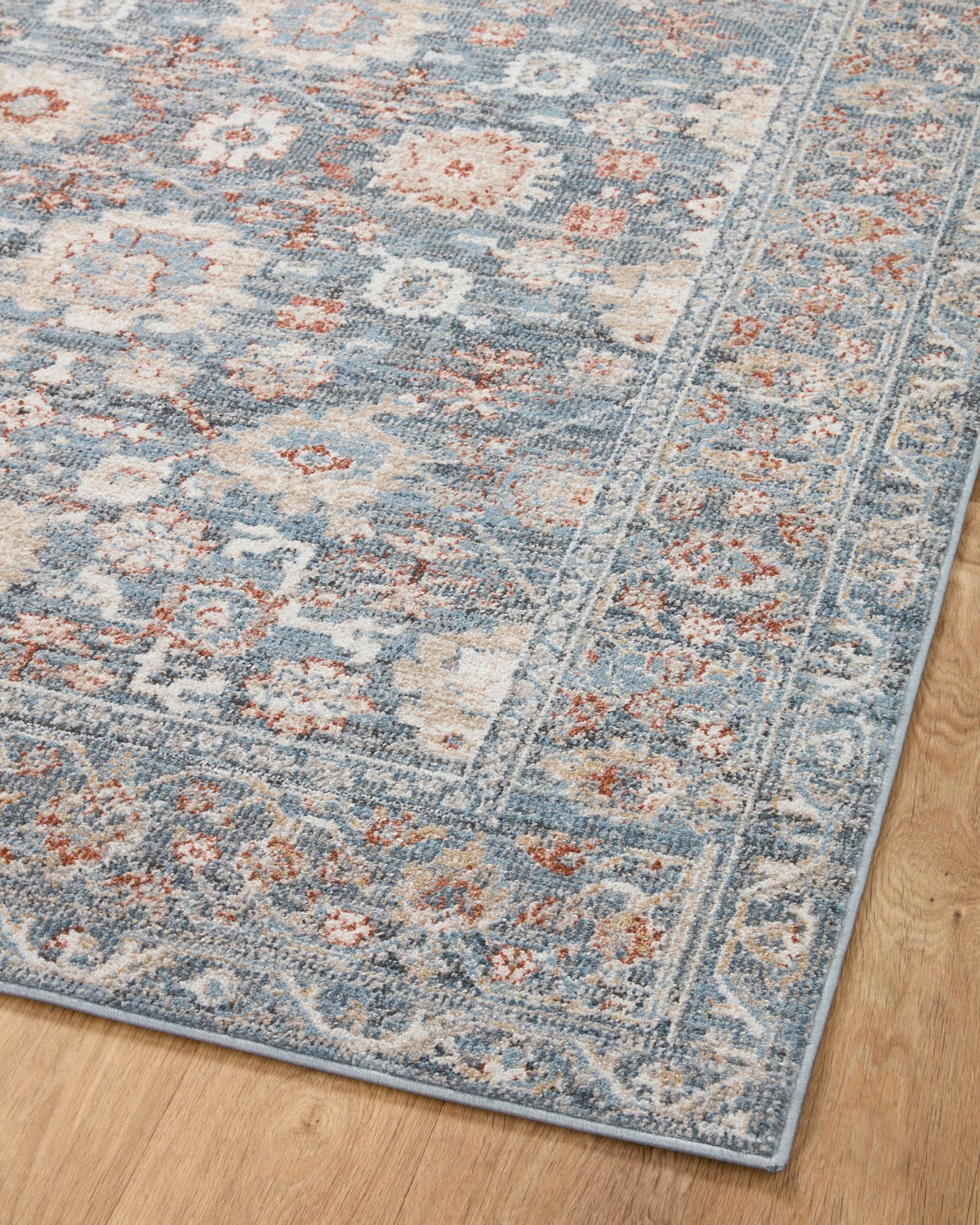 Loloi Odette Traditional in Sky and Rust 2' 3" x 3'10" Accent Rug (ODT-07) - Image 7