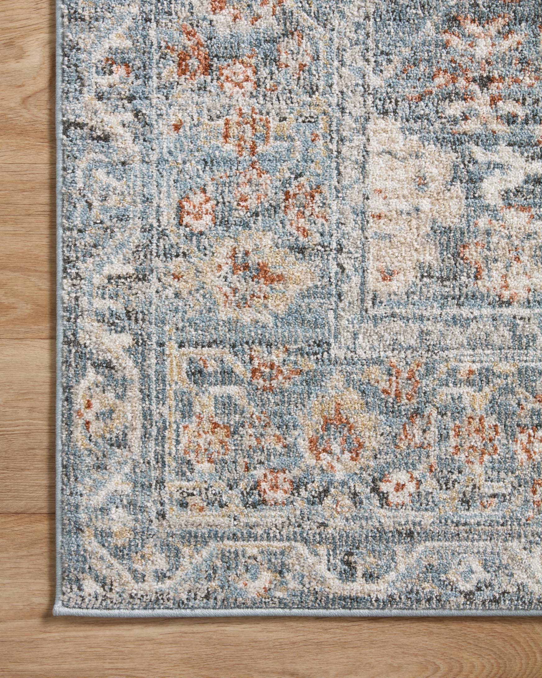 Loloi Odette Traditional in Sky and Rust 4' x 6' Accent Rug (ODT-07) - Image 5