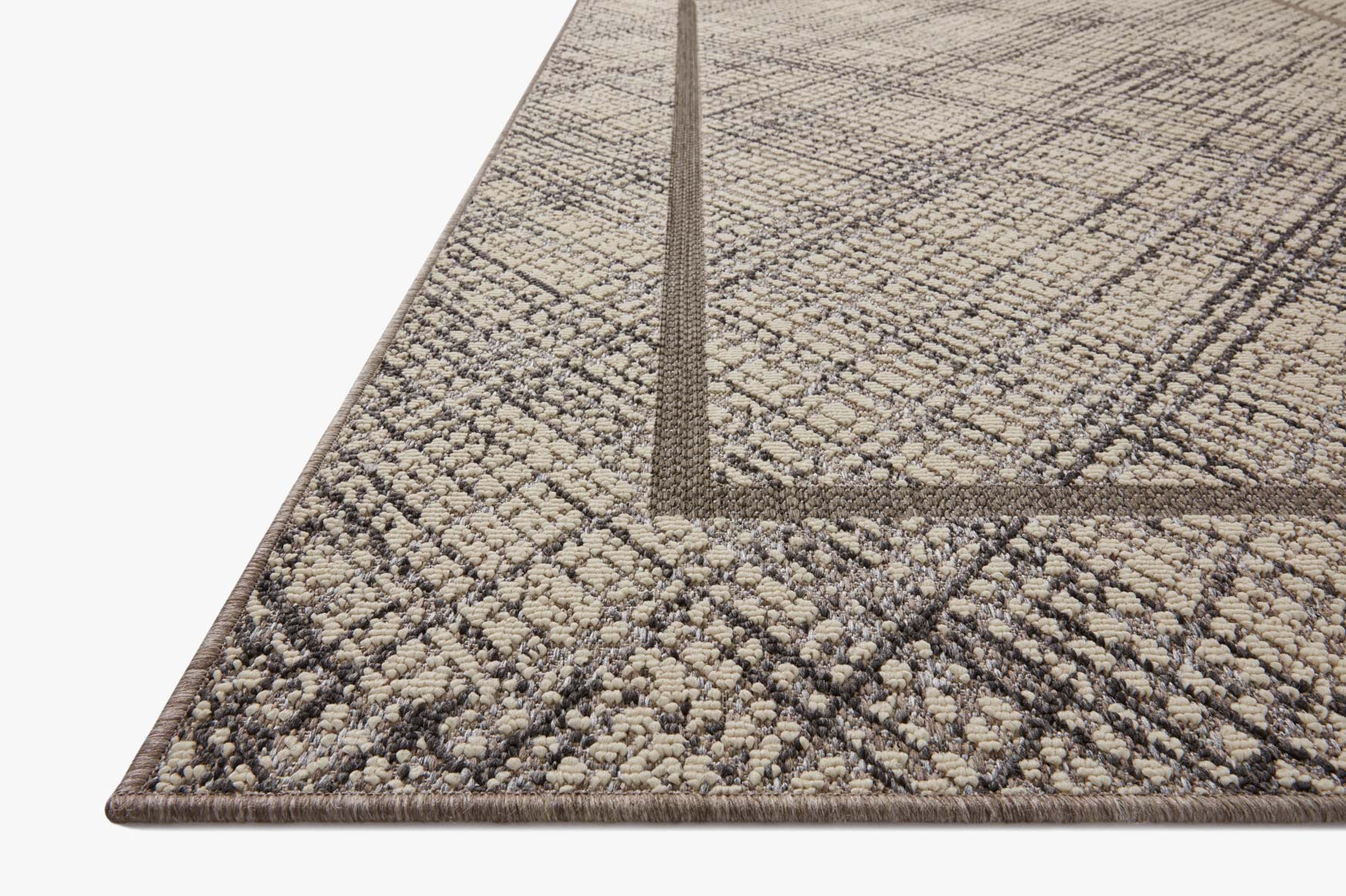Loloi Rainier Indoor/Outdoor in Ivory and Charcoal 2' 3" x 7' 7" Runner Rug (RAI-10) - Image 3