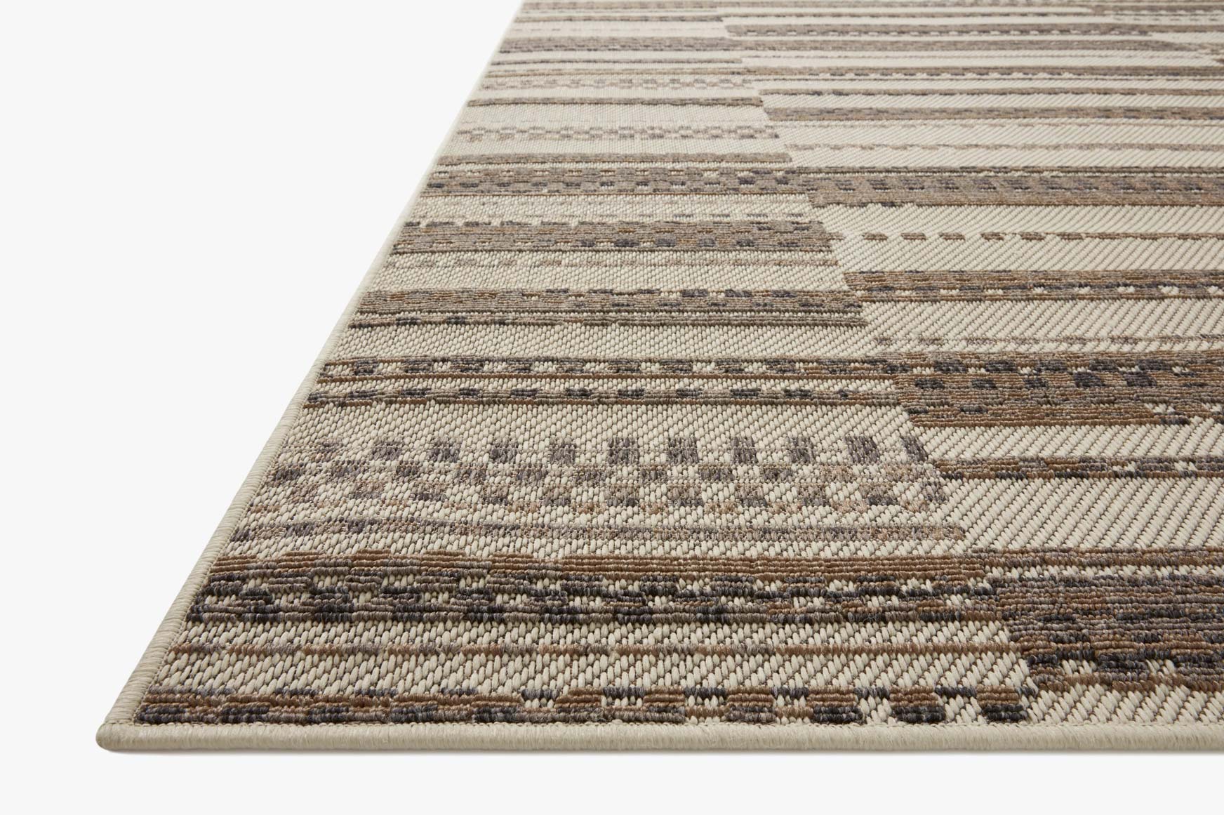 Loloi Rainier Indoor/Outdoor in Ivory and Taupe 7'10" x 10'10" Area Rug (RAI-08) - Image 3