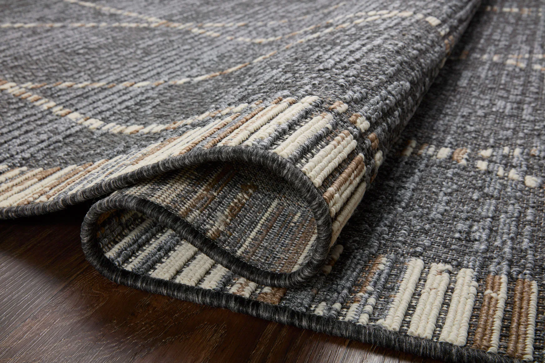 Loloi Rainier Indoor/Outdoor in Slate 5' 3" x 7' 7" Area Rug (RAI-09) - Image 4