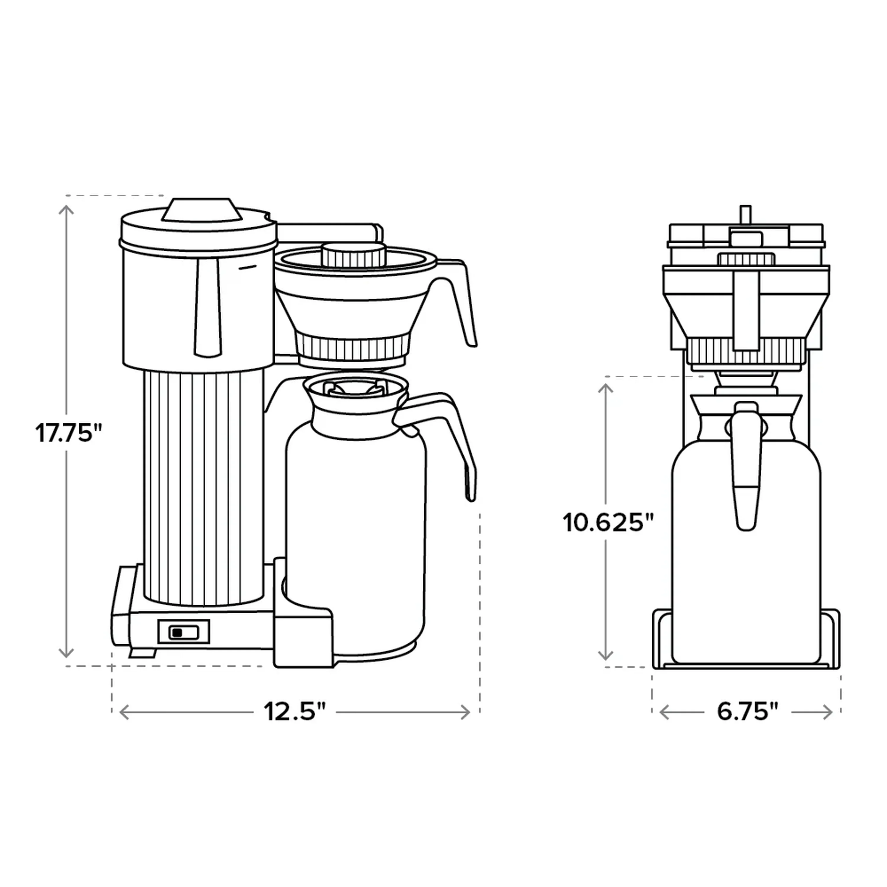 Moccamaster CDT Grand Carafe 15-Cup Coffee Maker in Brushed Silver with Manual Adjust Drip-Stop, 60 Ounce, 1.8 L (39340) - Image 7